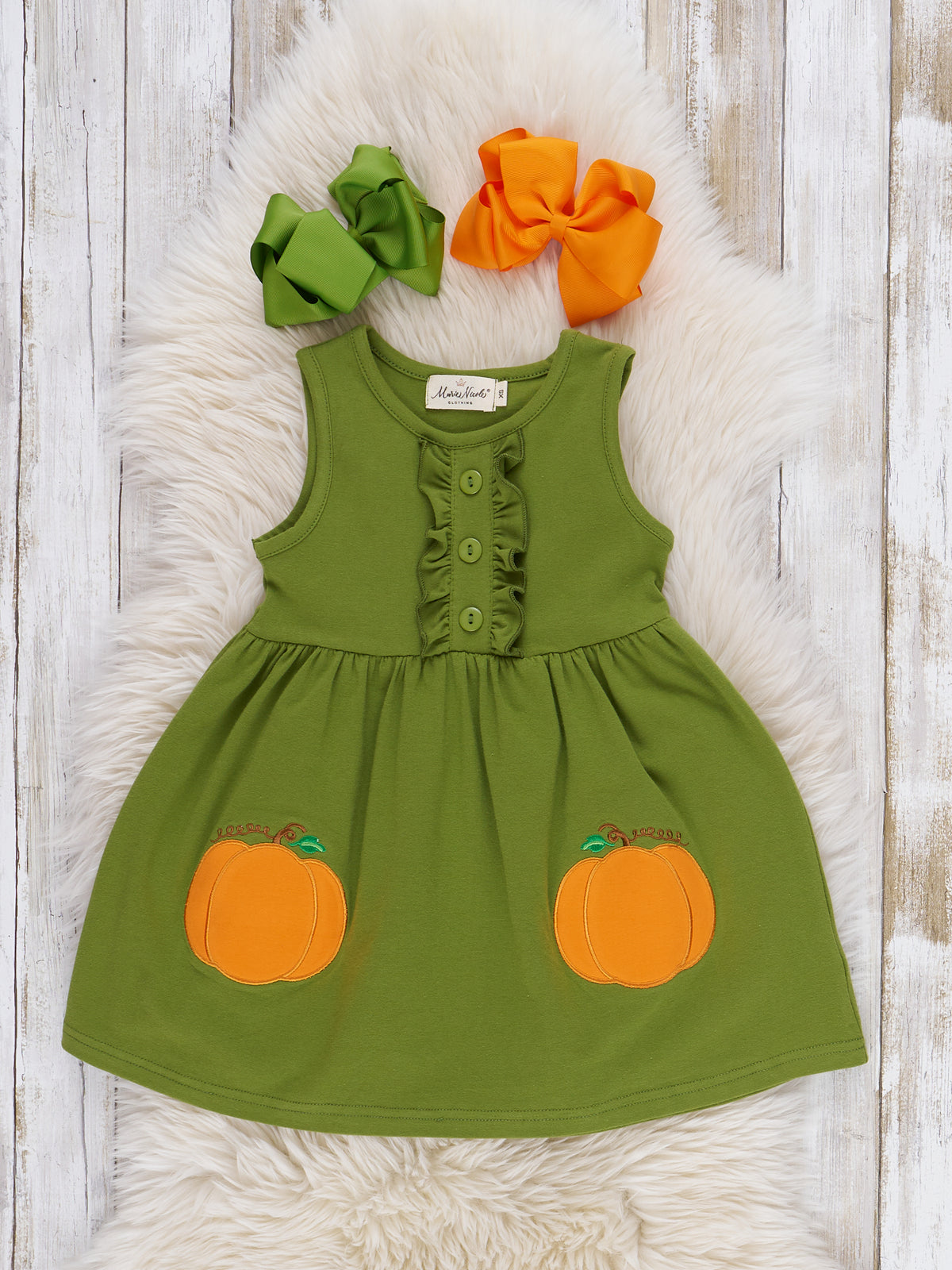 Growing Pumpkin Vine Overall Dress Set - Marie Nicole Clothing