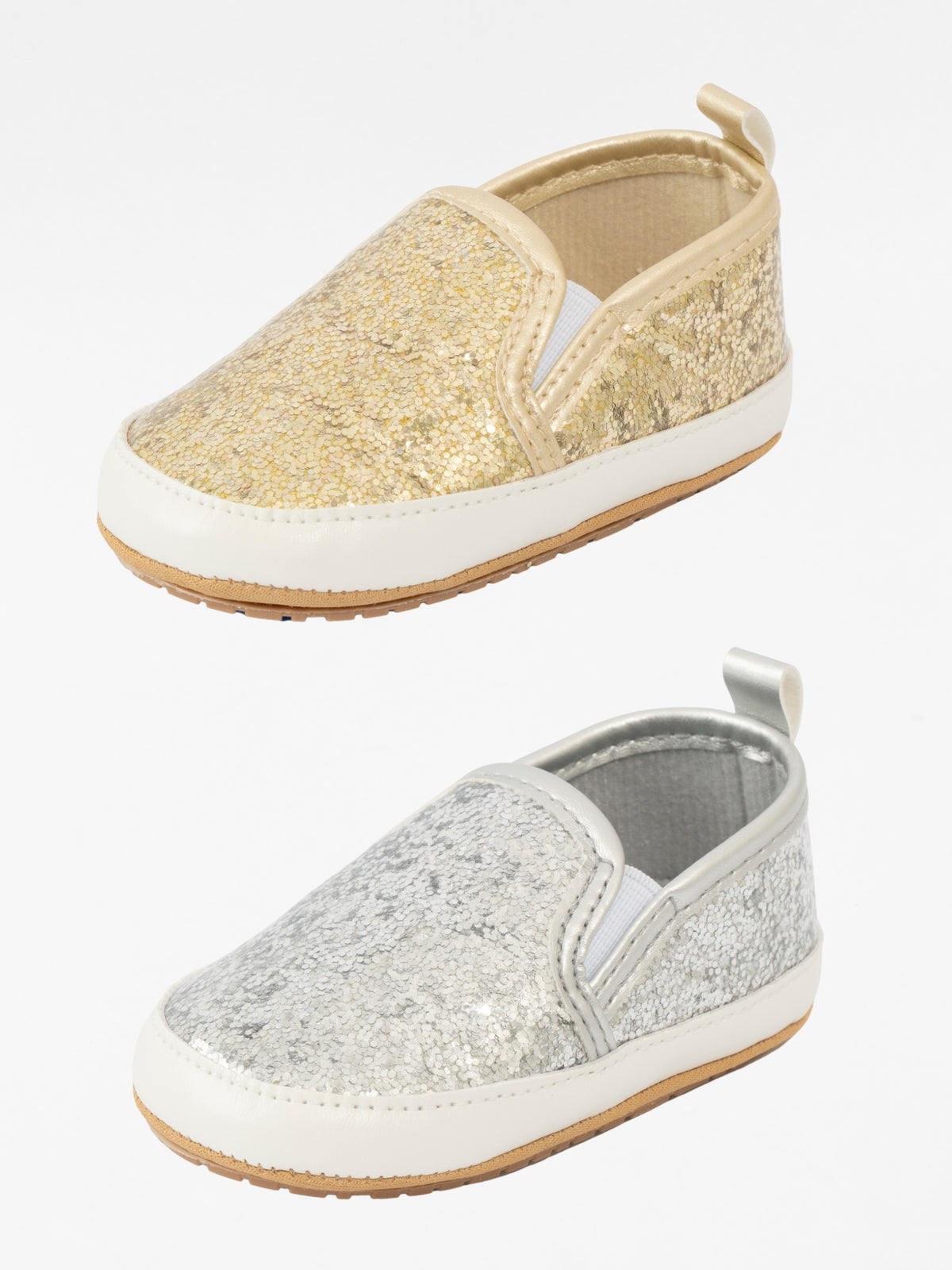 Glitter Slip On Baby Shoe Gold - Marie Nicole Clothing