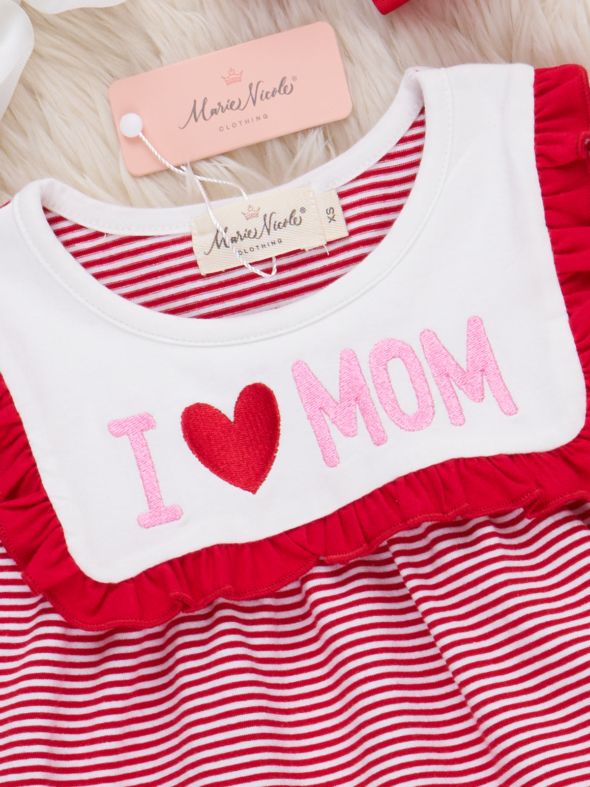 Little Love for Mom Embroidered Dress - Marie Nicole Clothing