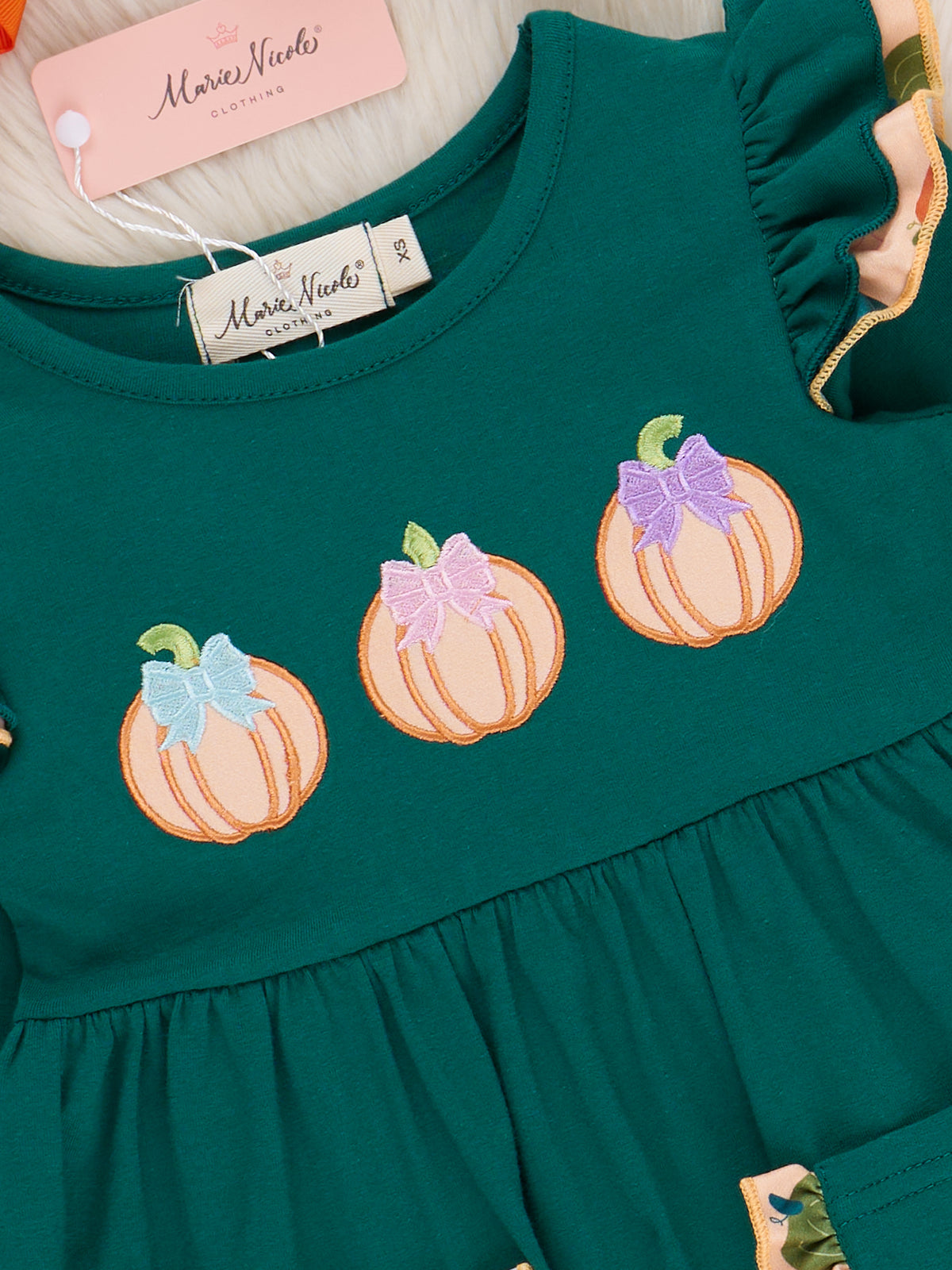 Pick of the Patch Ruffle Dress - Marie Nicole Clothing