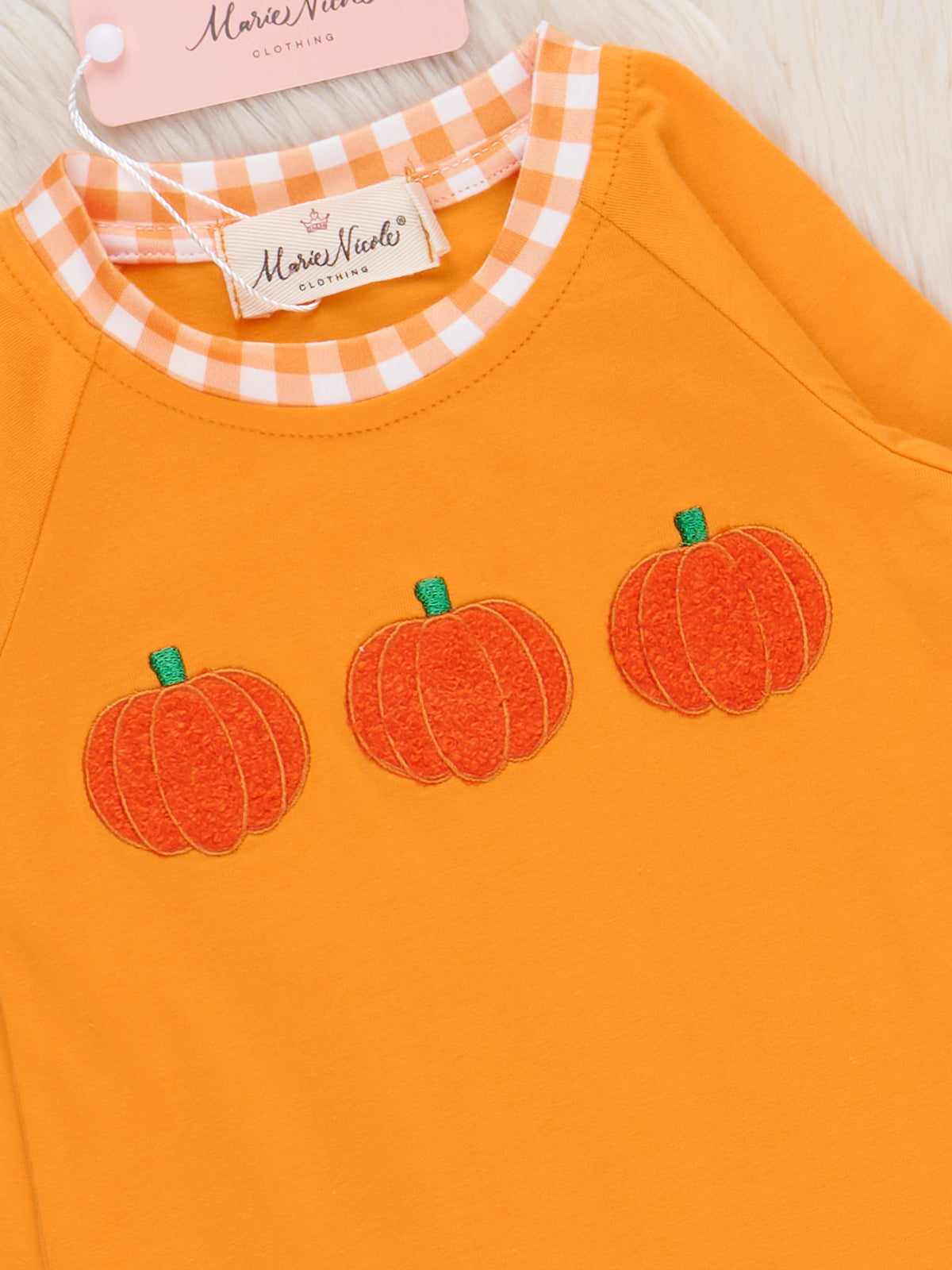Embroidered Gingham Patch Pickin’s Romper - Marie Nicole Clothing
