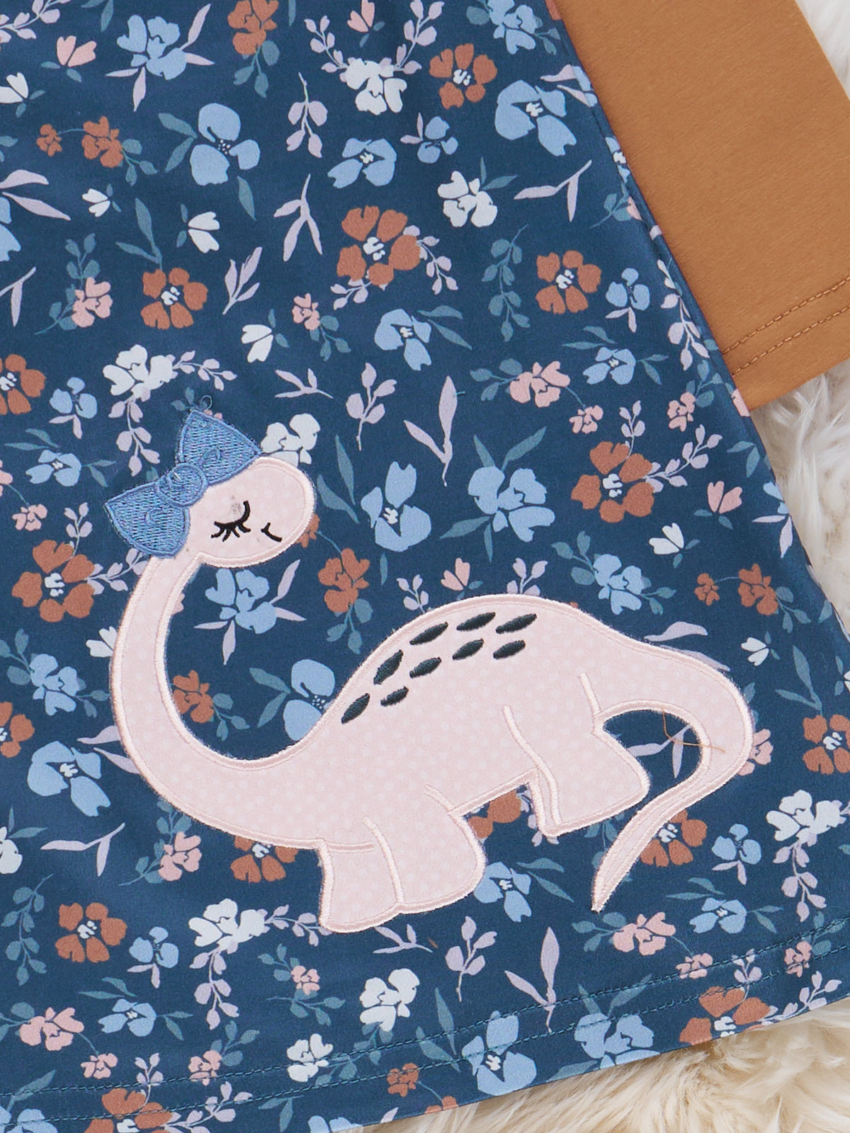 Dino Petal Embroidered Ruffle Dress - Marie Nicole Clothing