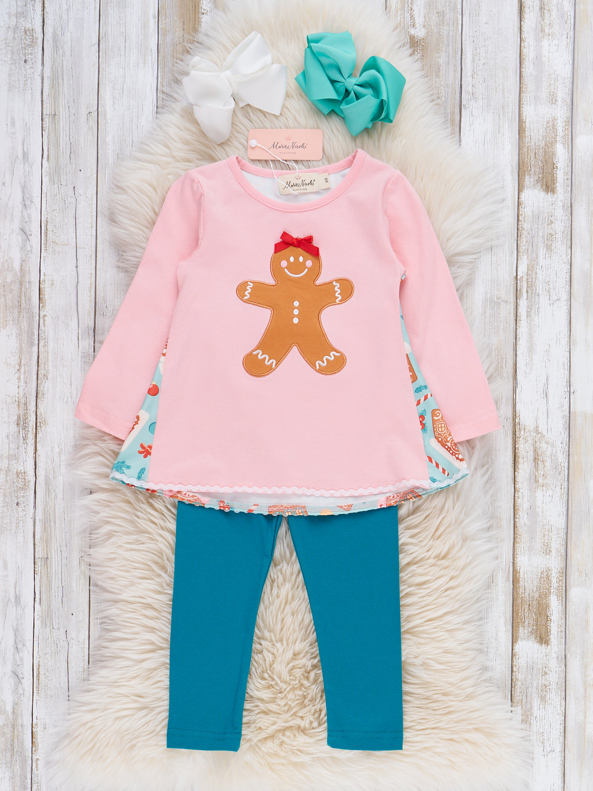 Cheerful Cookies Embroidered Ruffle Outfit - Marie Nicole Clothing