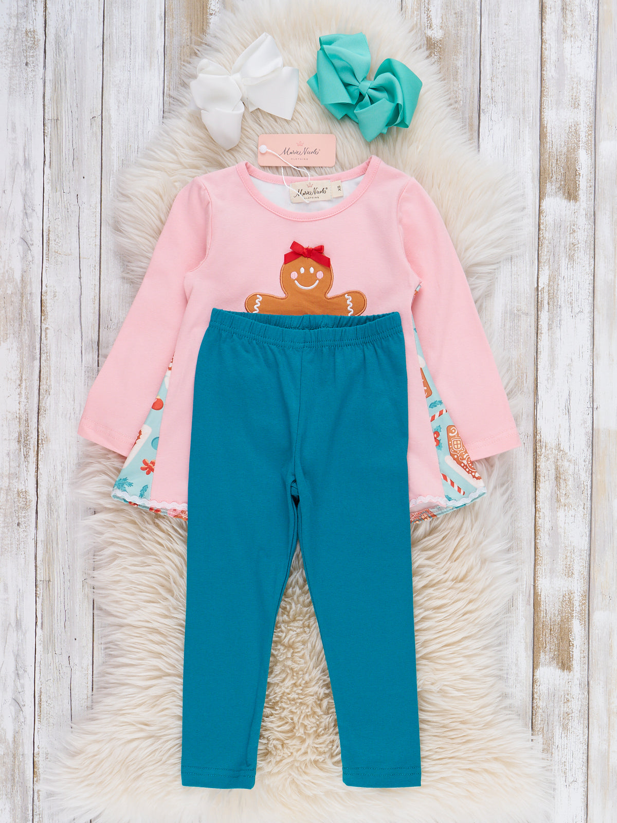 Cheerful Cookies Embroidered Ruffle Outfit - Marie Nicole Clothing