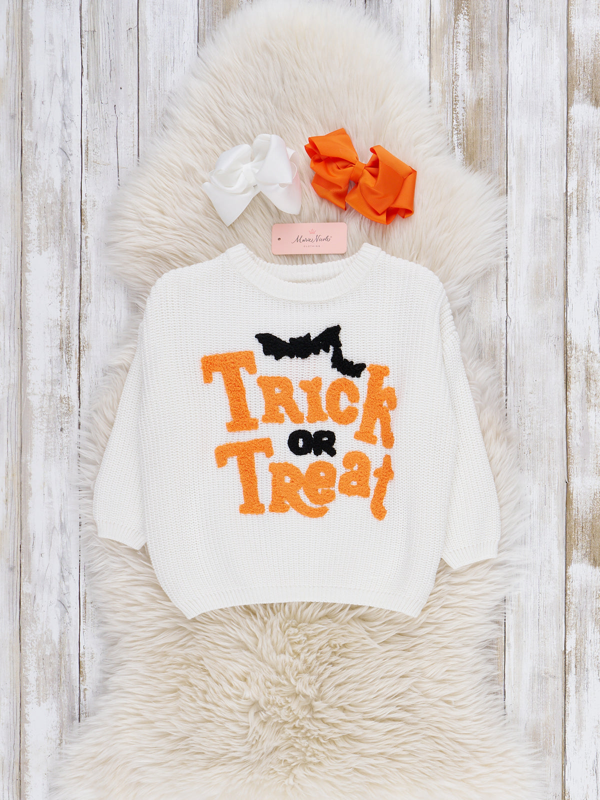 Batty Trick-or-Treat Oversized Sweater - Marie Nicole Clothing