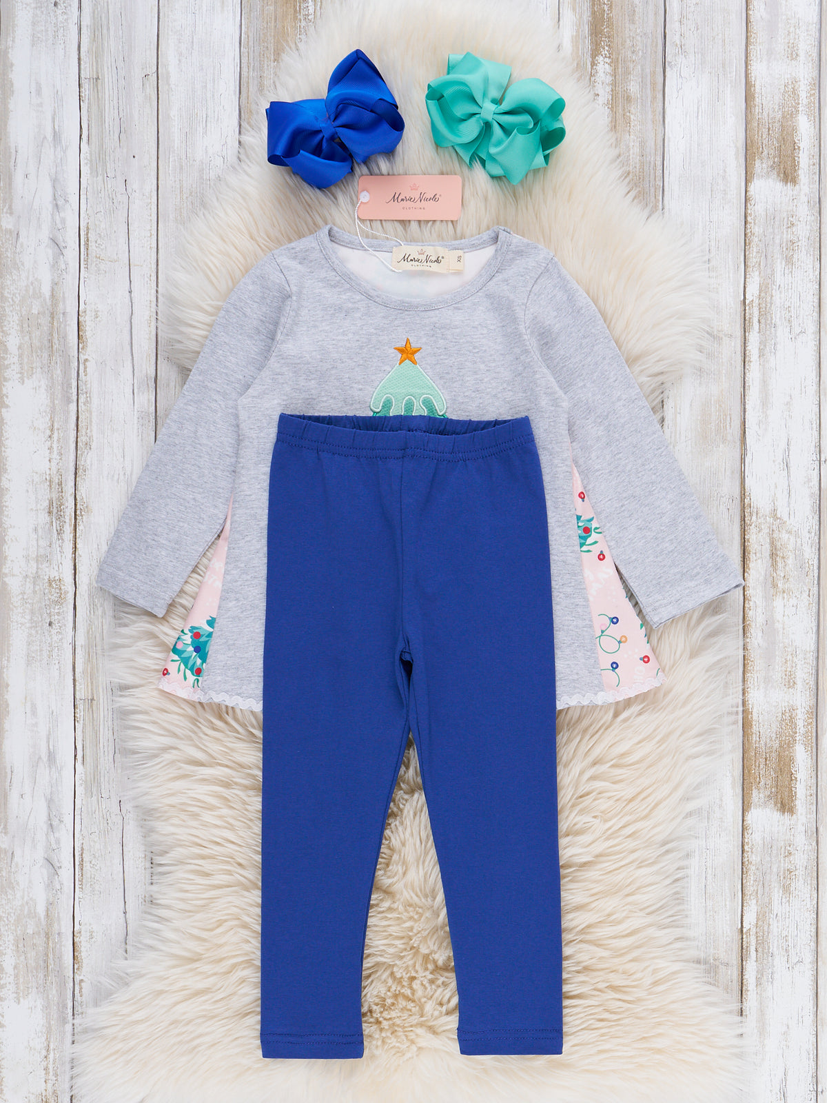 Christmas Cheer Tree Embroidered Outfit - Marie Nicole Clothing