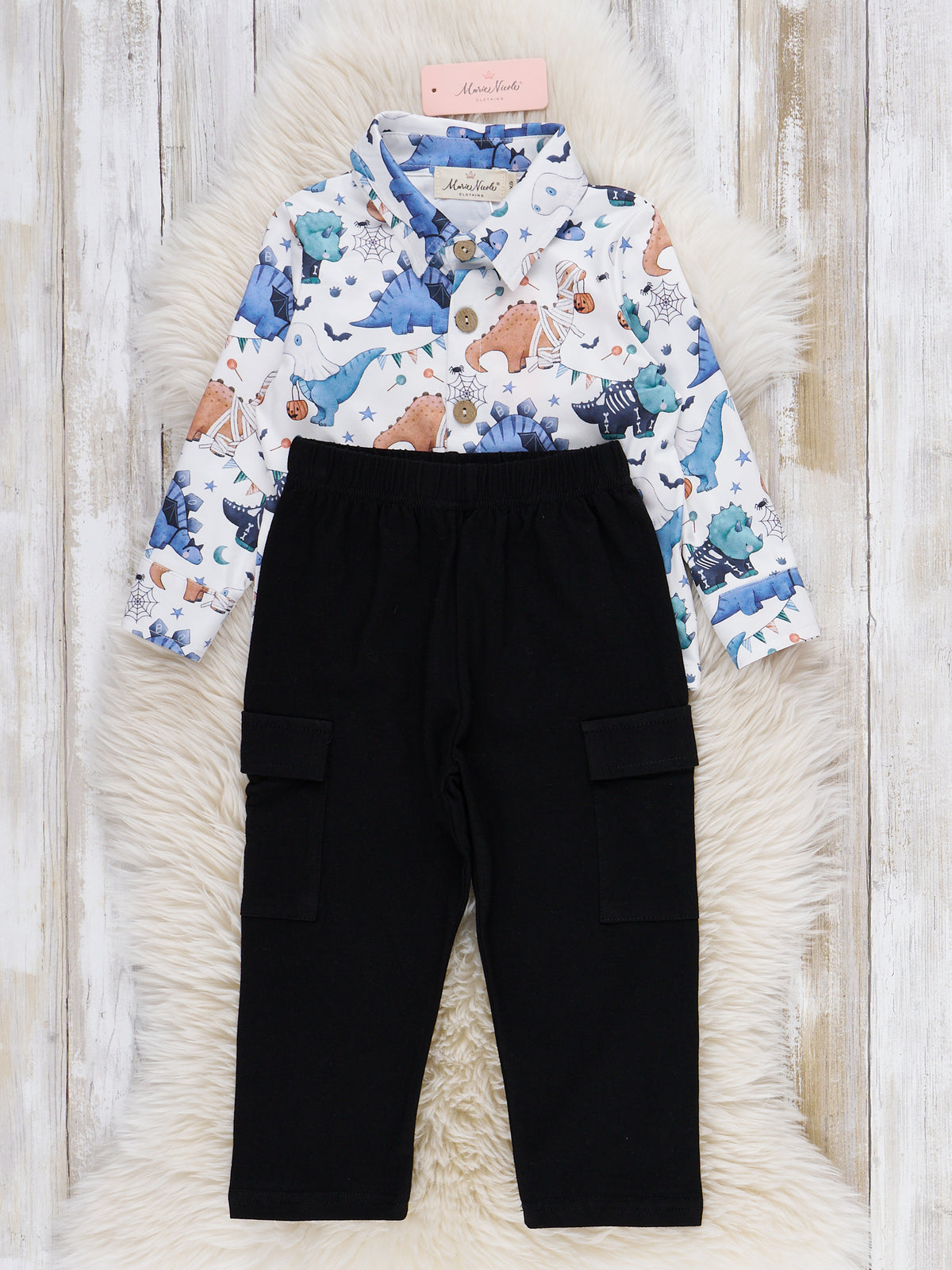 Dinosaurs & Cobwebs Outfit - Marie Nicole Clothing