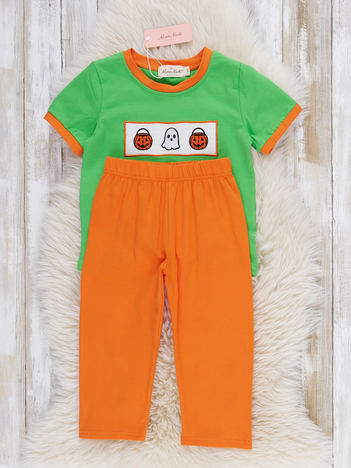 Neon Trick-or-Treating Embroidered Outfit - Marie Nicole Clothing