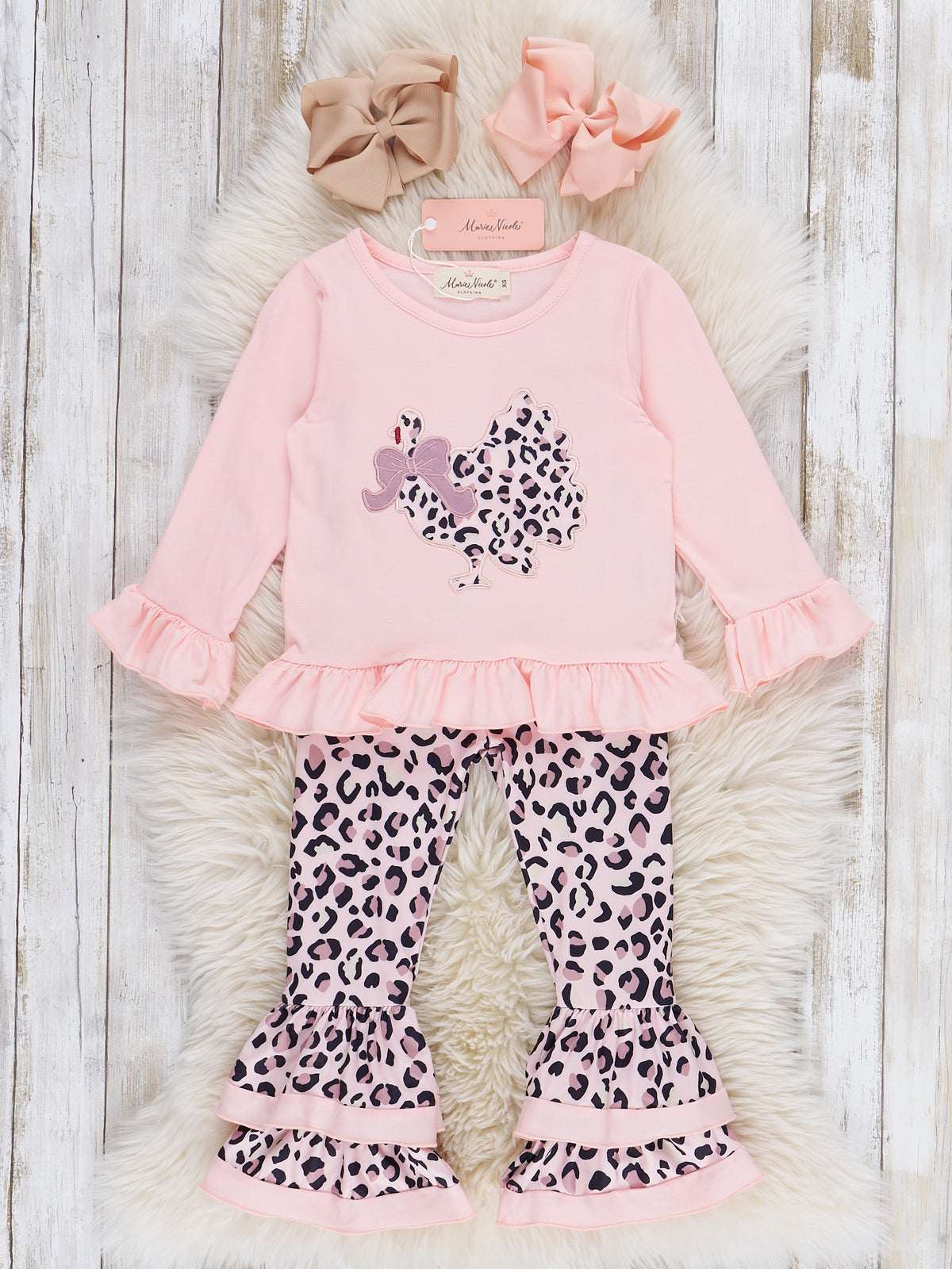 Fashion Turkey Embroidered Ruffle Outfit - Marie Nicole Clothing