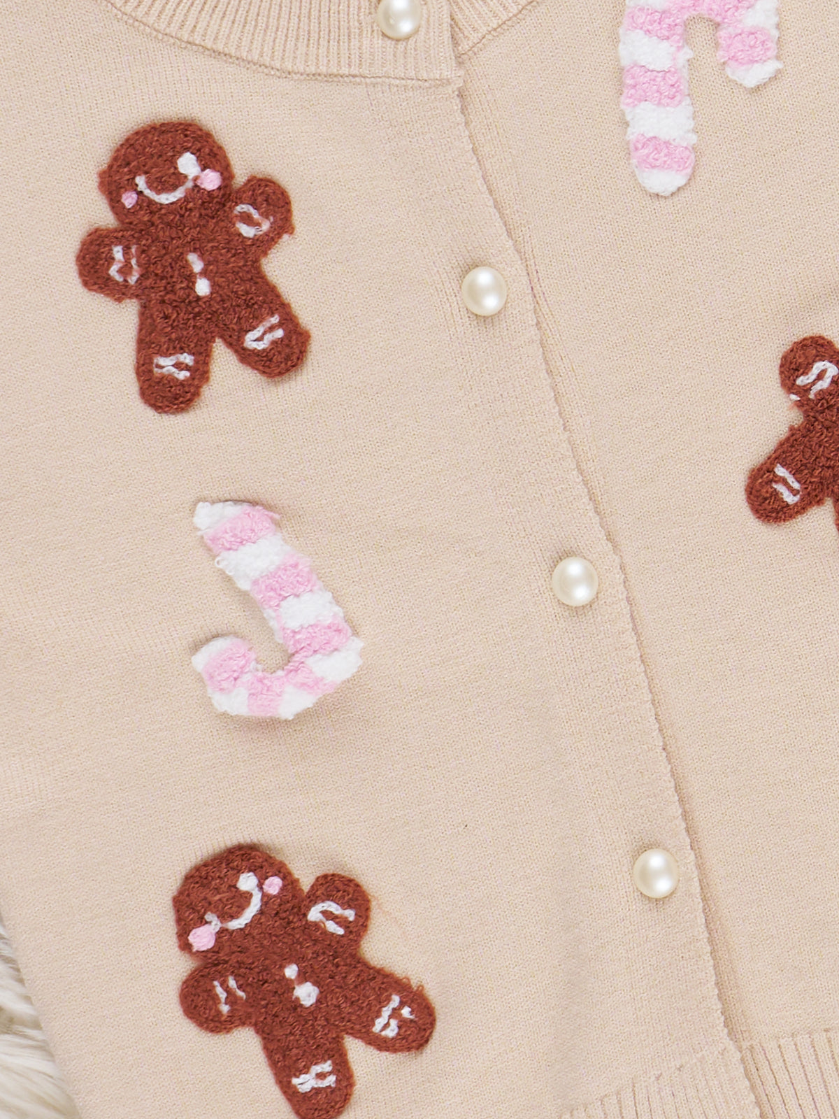 Candy Cane & Gingerbread Cardigan - Marie Nicole Clothing