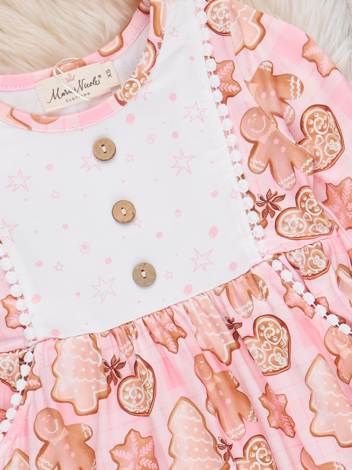 Holiday Sugar Cookies Ruffle Dress - Marie Nicole Clothing