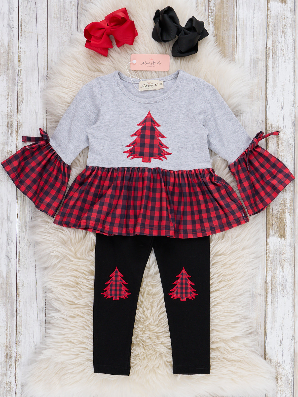 Christmas Tree Spark Ruffle Outfit - Marie Nicole Clothing