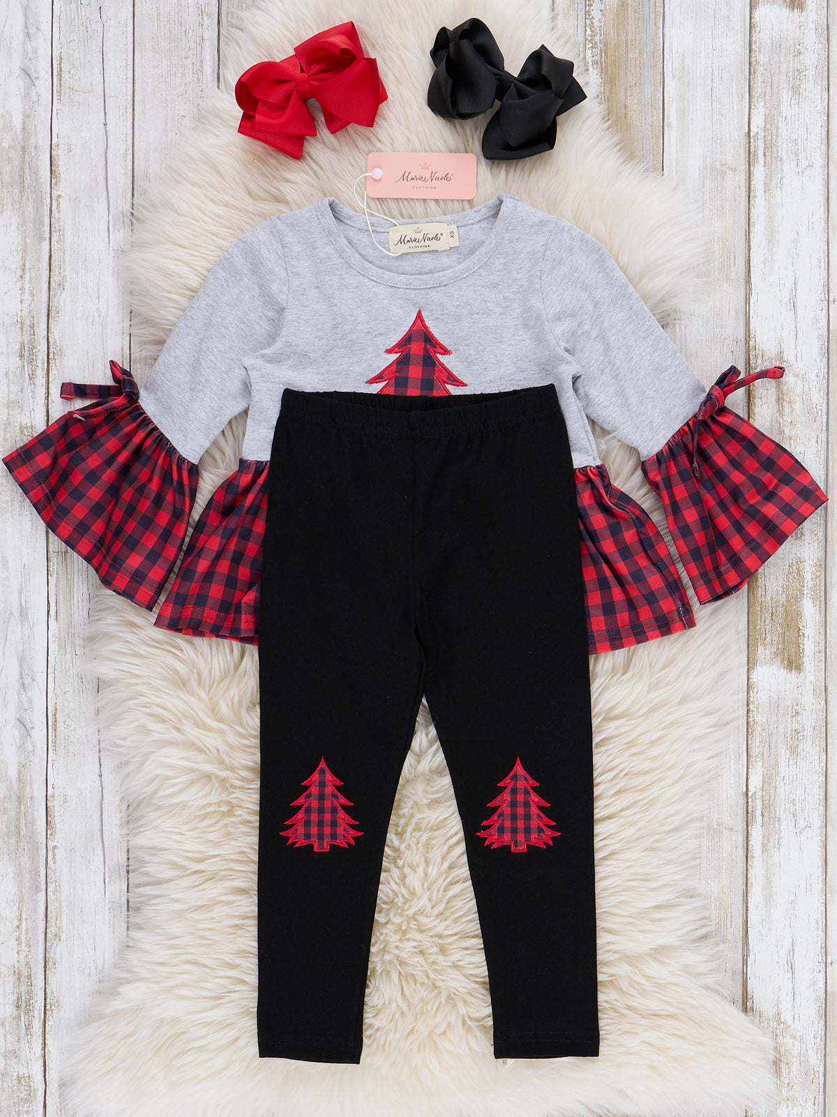 Christmas Tree Spark Ruffle Outfit - Marie Nicole Clothing