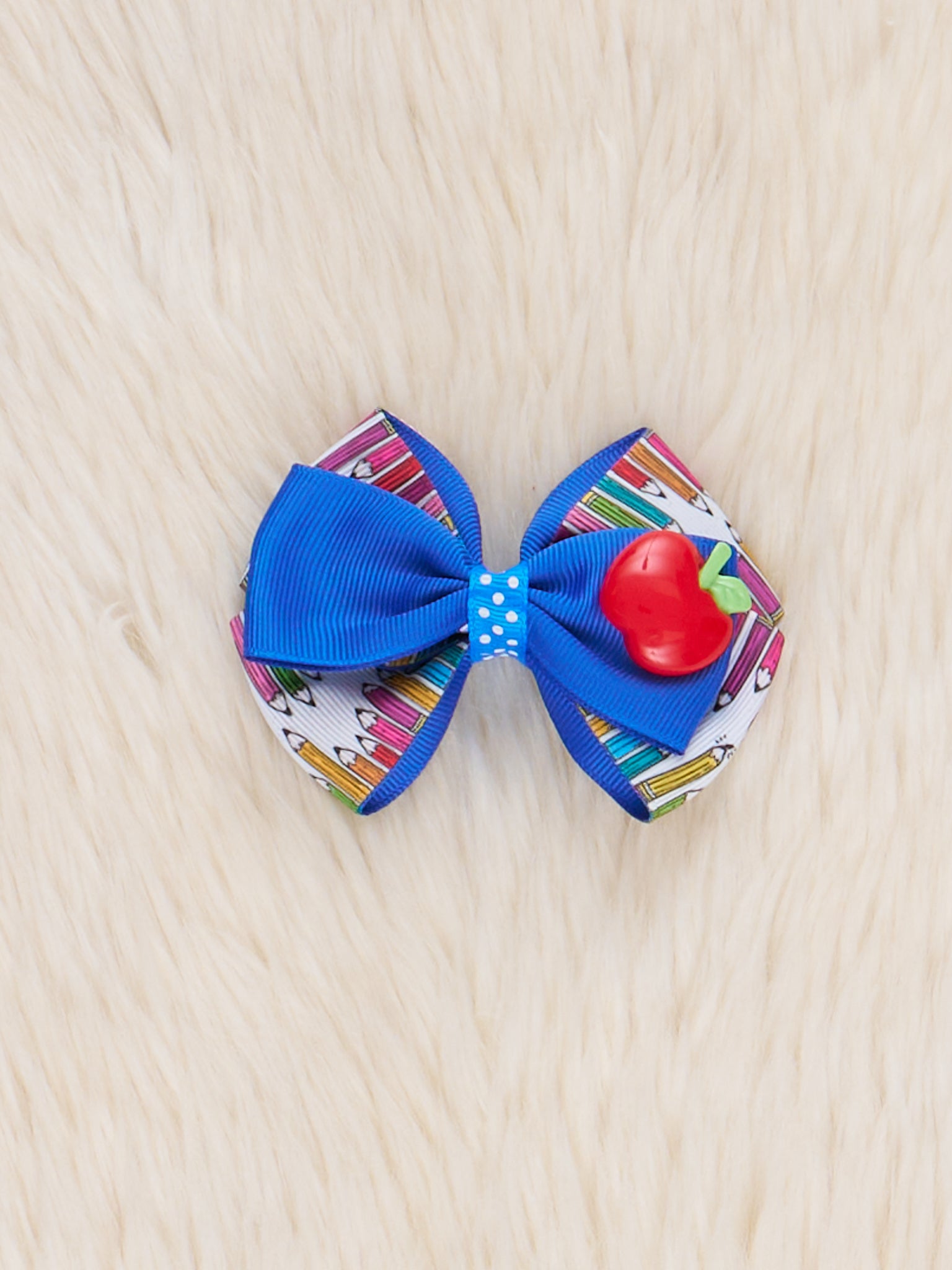 An Apple A Day Ribbon Bow - Marie Nicole Clothing