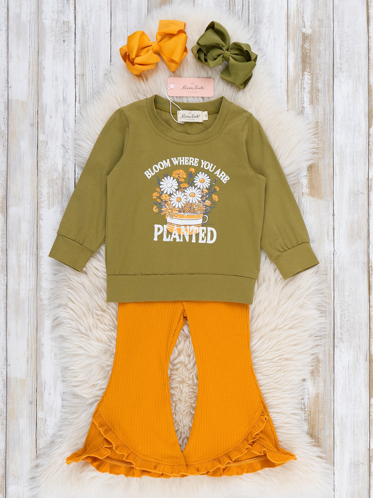 Bloom Where You Are Planted Bell-Bottom Outfit - Marie Nicole Clothing