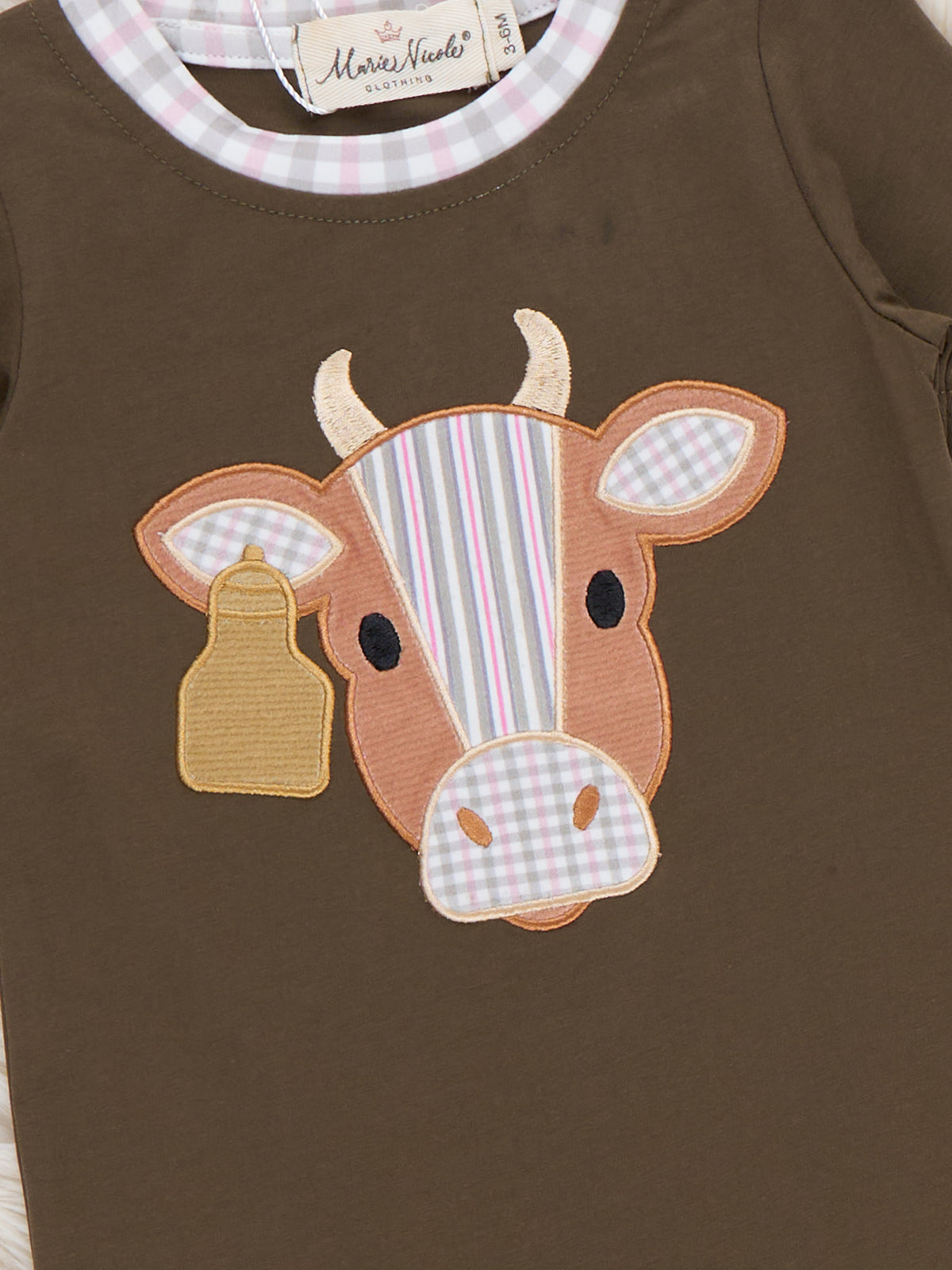 Cattle Ranch Layered Sleeve Romper - Marie Nicole Clothing
