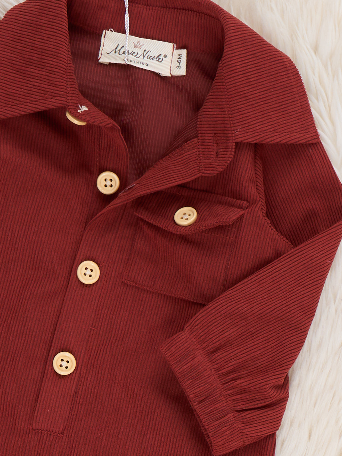 Classic Button-Up Romper- Burnt Orange - Marie Nicole Clothing