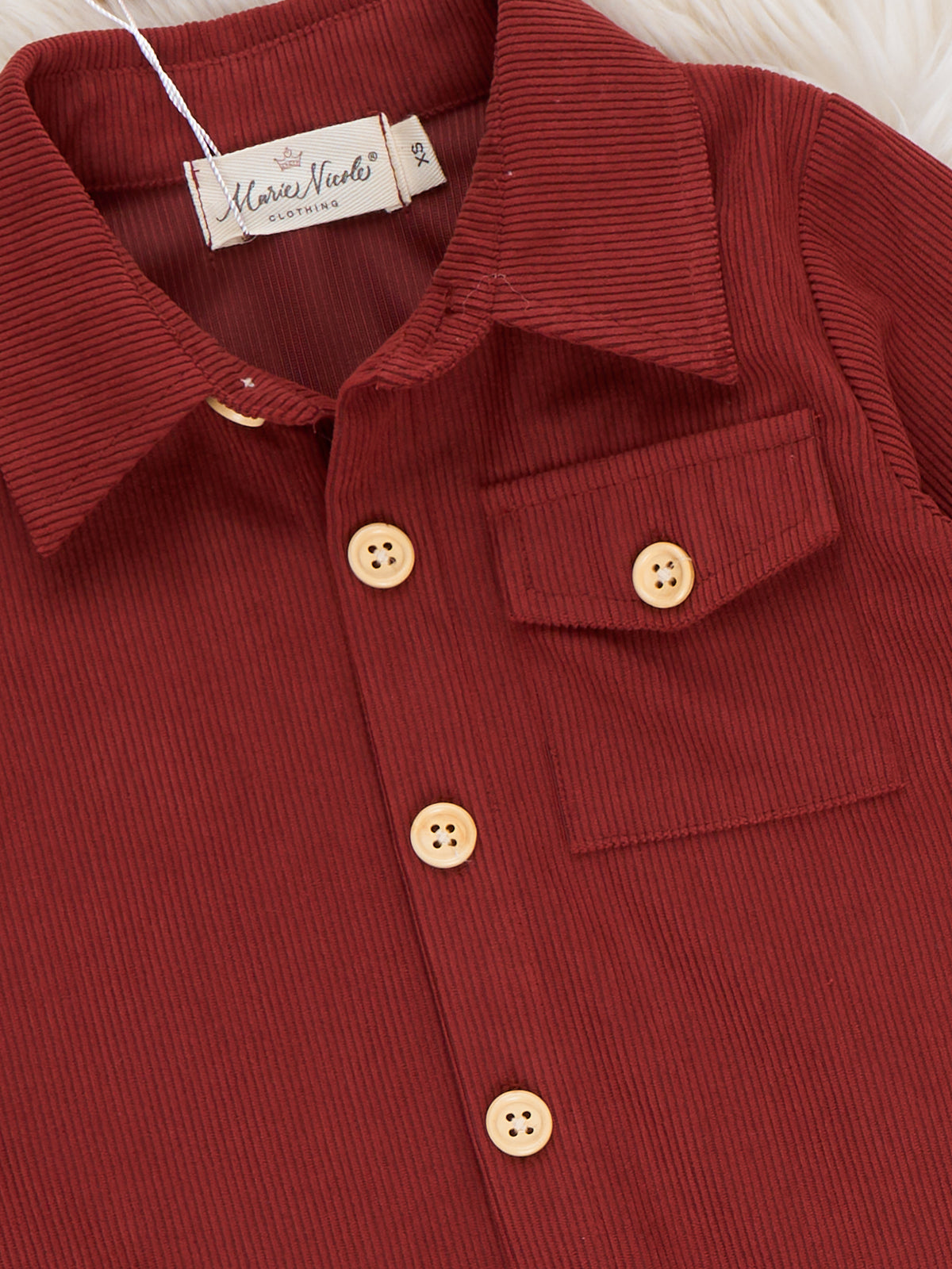 Classic Button-Up Shirt- Burnt Orange - Marie Nicole Clothing