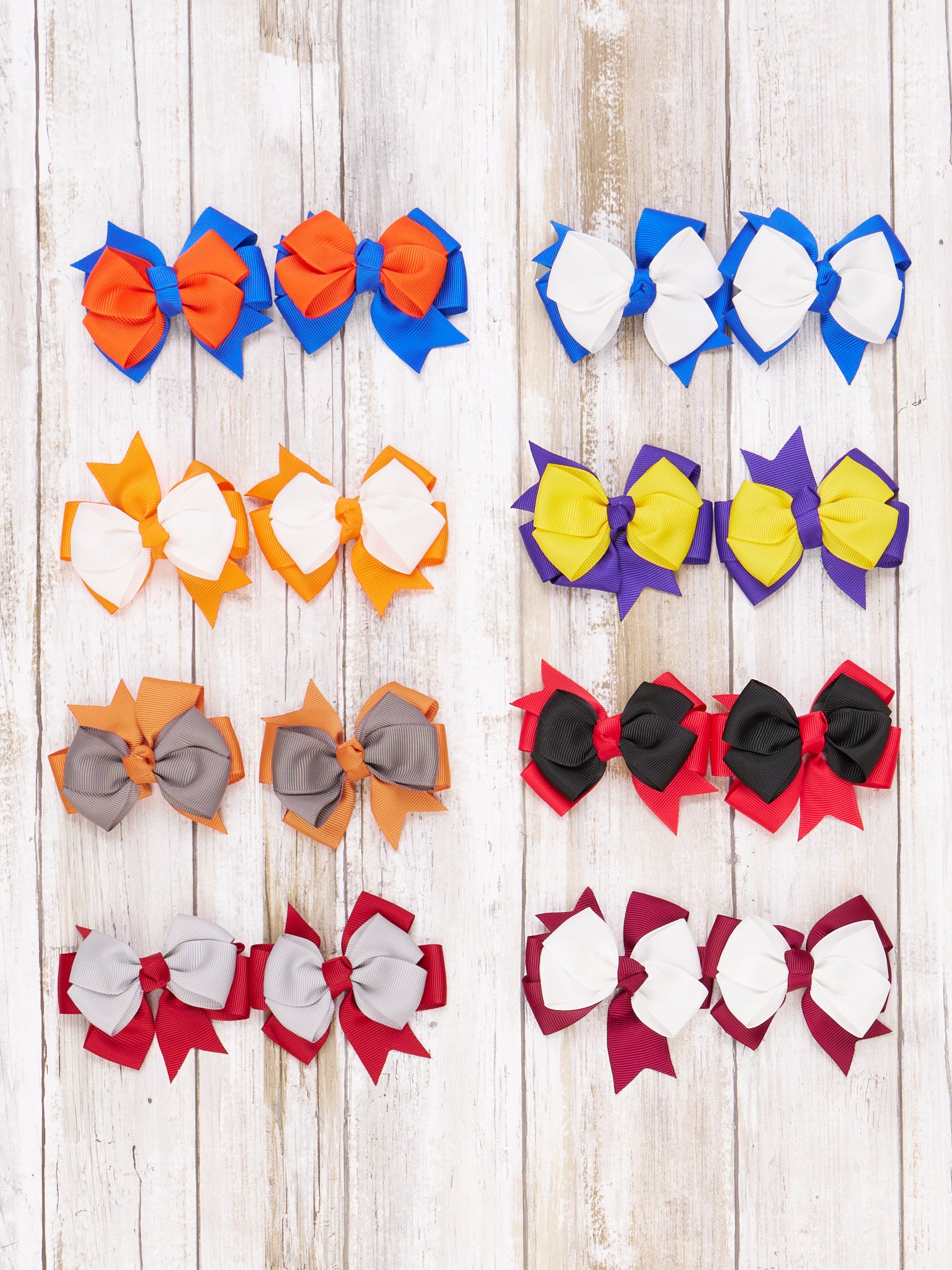 3 Inch Collegiate Team Bow - 2 Pack - Marie Nicole Clothing