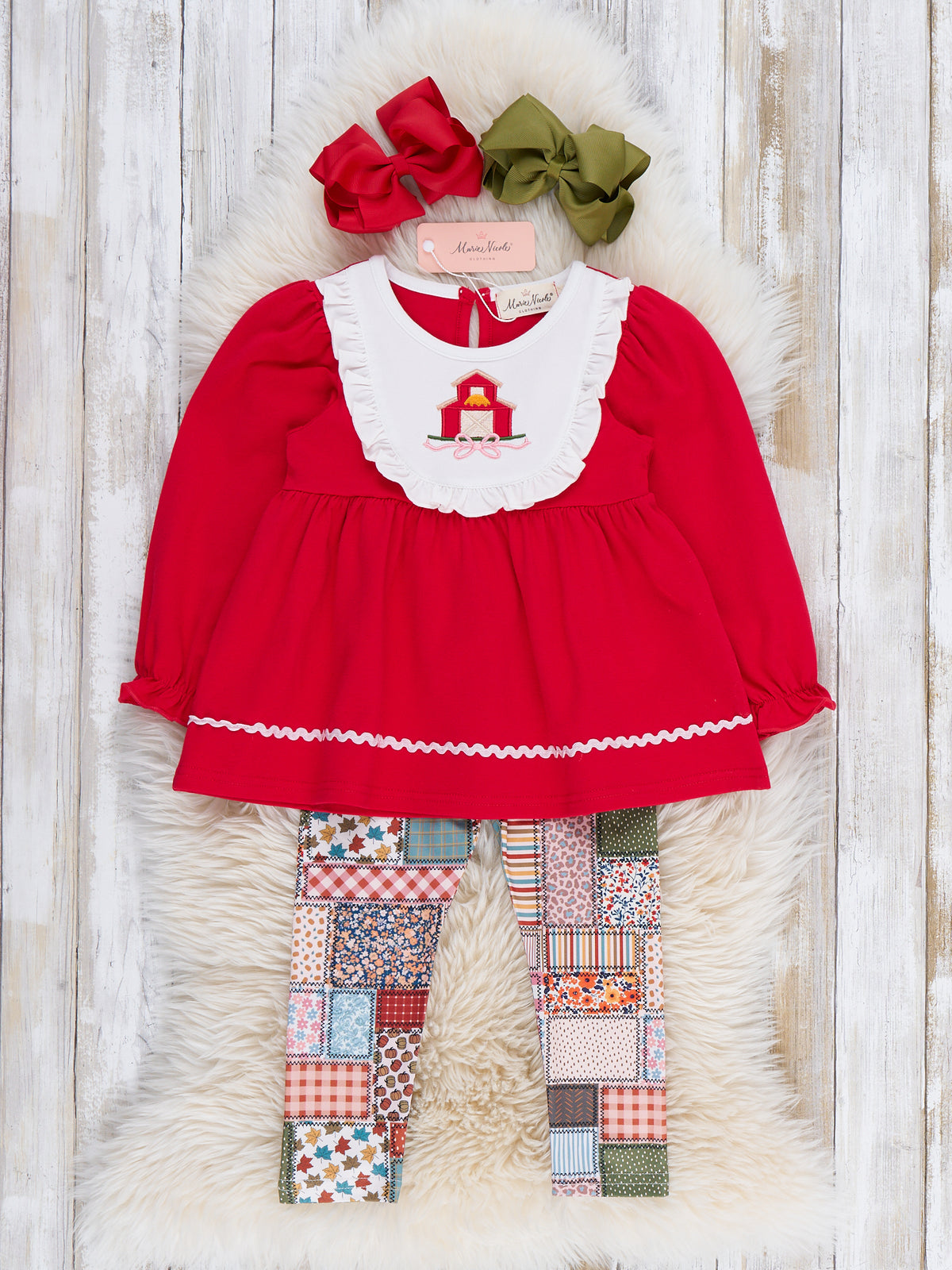 Country Barn Embroidered Outfit - Marie Nicole Clothing