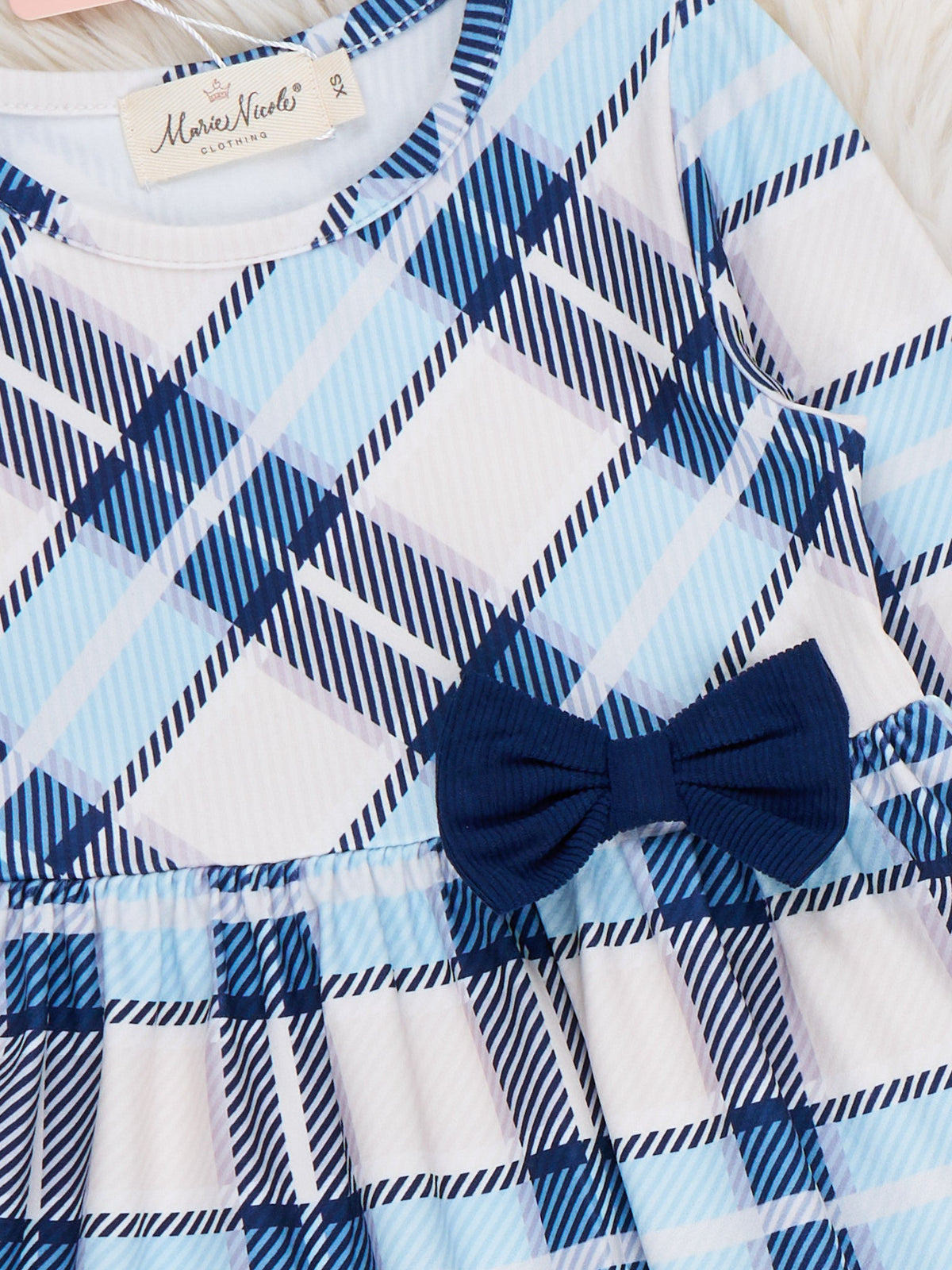 Plaid Prep Bow Dress - Marie Nicole Clothing