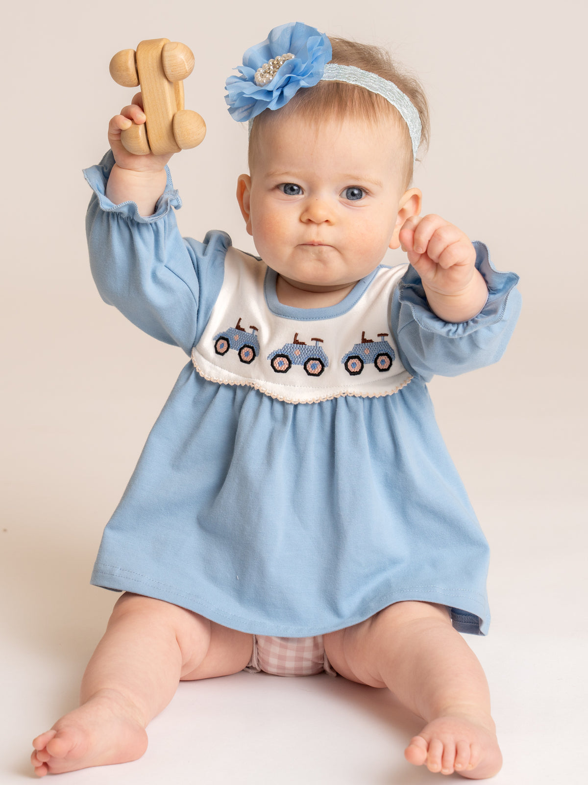 Farm Days Tractor Embroidered Bloomer Outfit - Marie Nicole Clothing