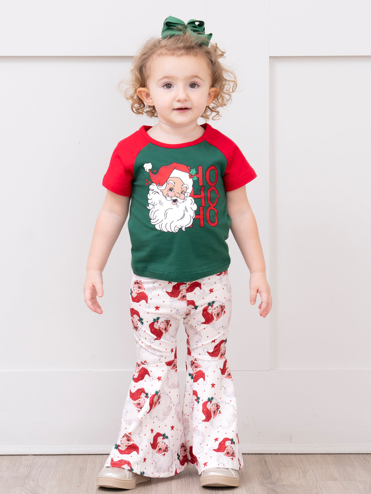 Holiday Ho Ho Ho Bell Bottom Outfit - Marie Nicole Clothing
