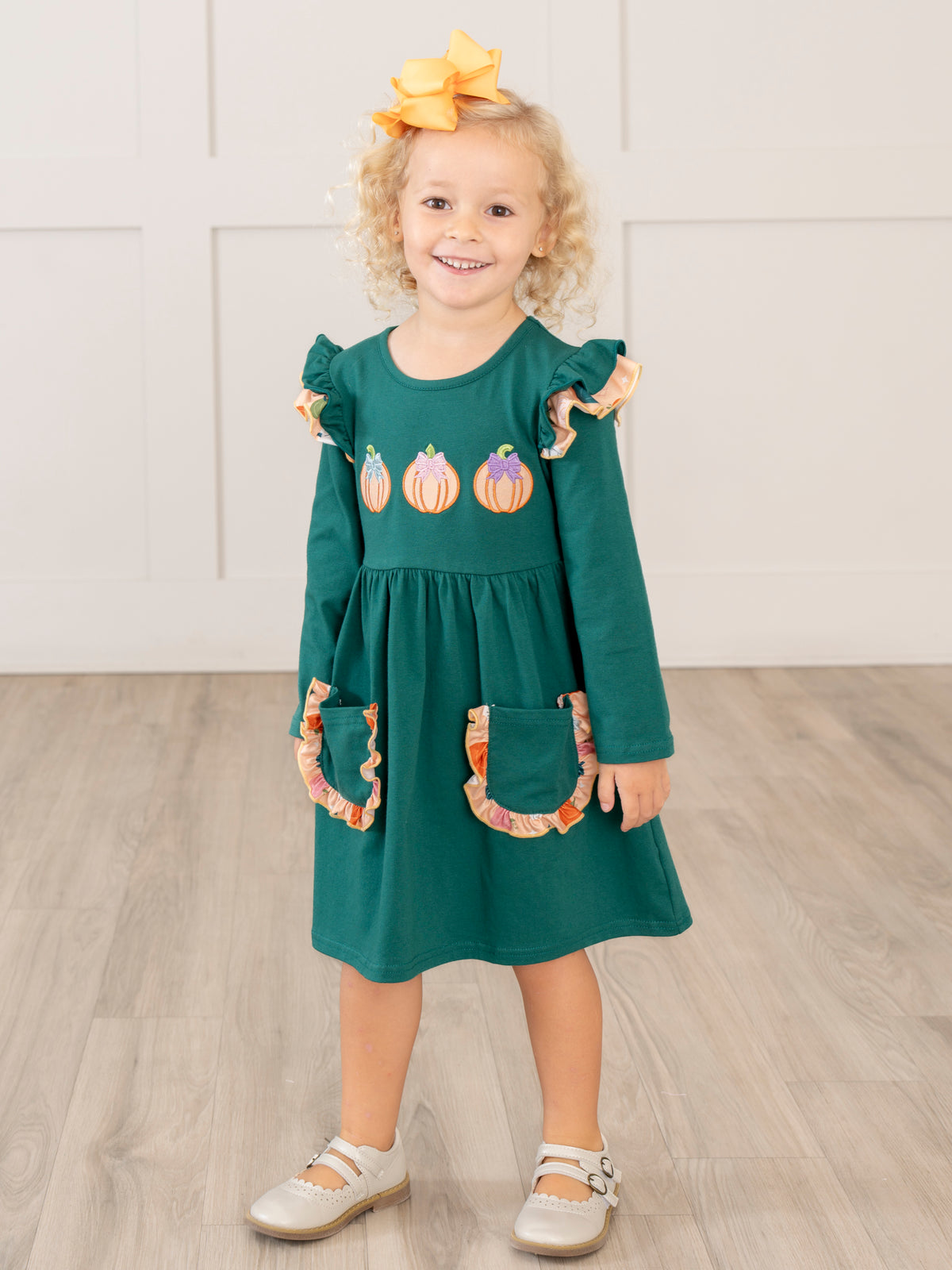 Pick of the Patch Ruffle Dress - Marie Nicole Clothing
