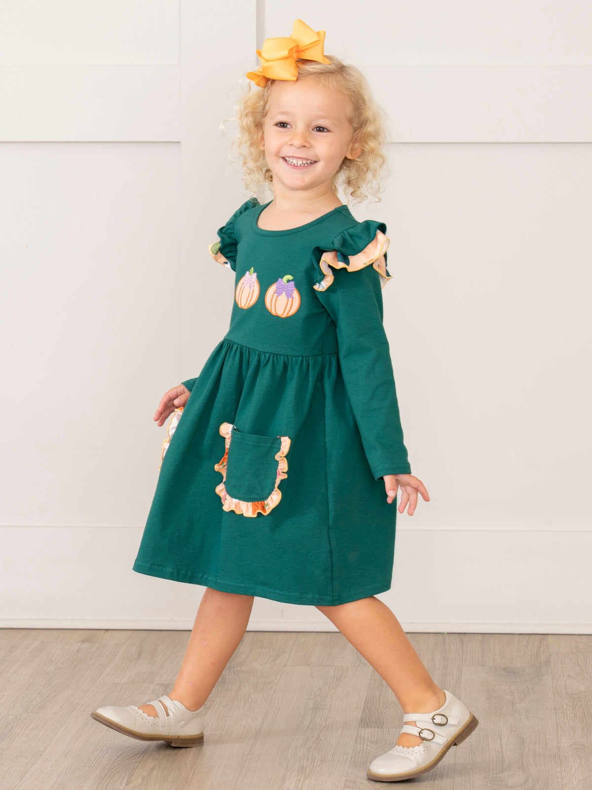 Pick of the Patch Ruffle Dress - Marie Nicole Clothing
