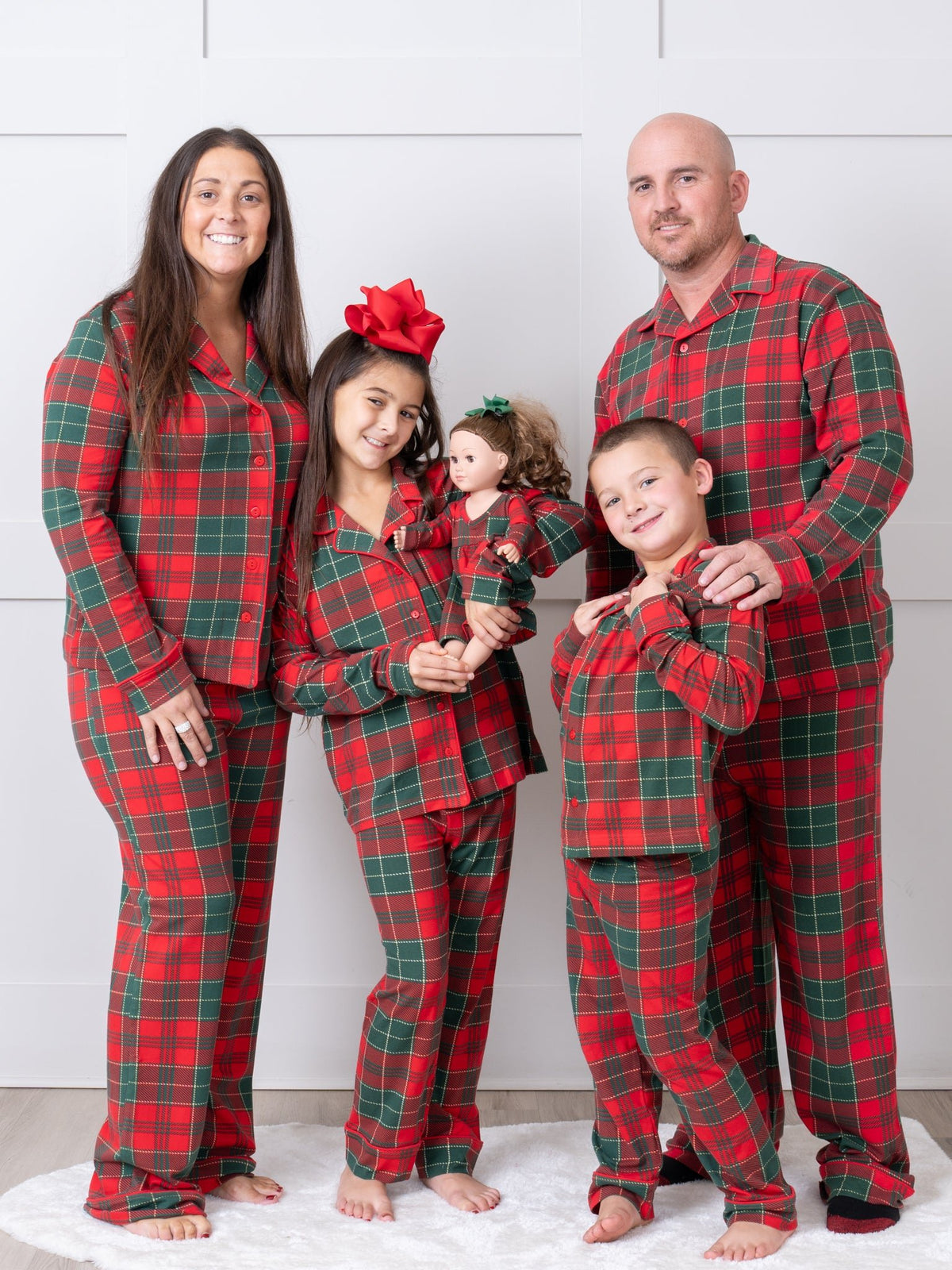 Red & Green Plaid Family Christmas Pajamas - Marie Nicole Clothing