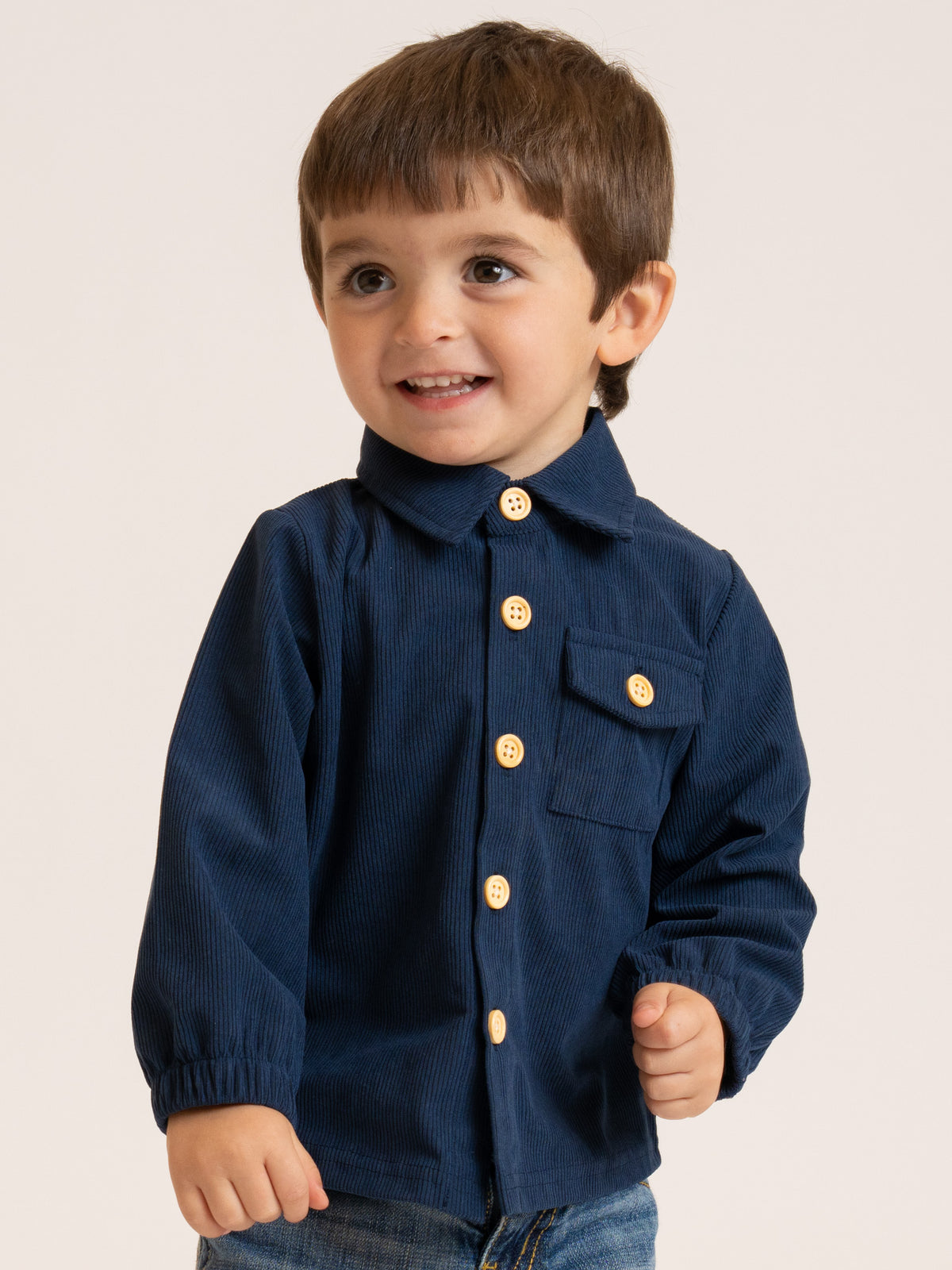 Classic Button-Up Shirt- Navy - Marie Nicole Clothing
