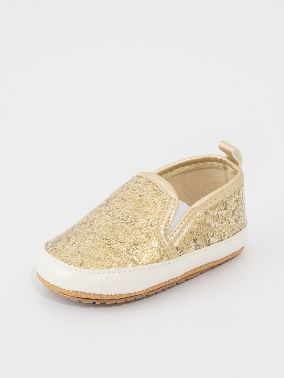 Glitter Slip On Baby Shoe Gold - Marie Nicole Clothing