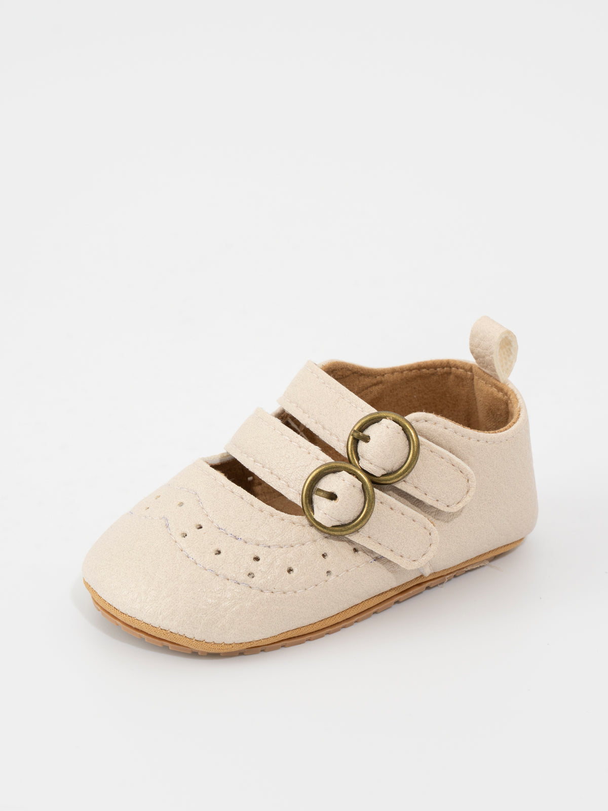 Double Buckle Mary Jane Baby Shoe Neutral - Marie Nicole Clothing