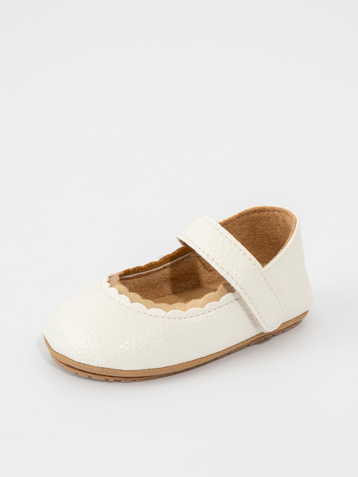 Scalloped Toe Mary Jane Baby Shoe White - Marie Nicole Clothing