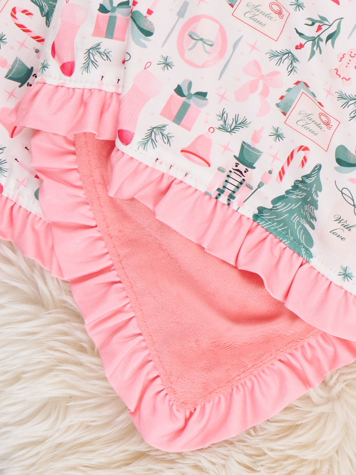 Nutcracker Nights Ruffle Blanket - Marie Nicole Clothing