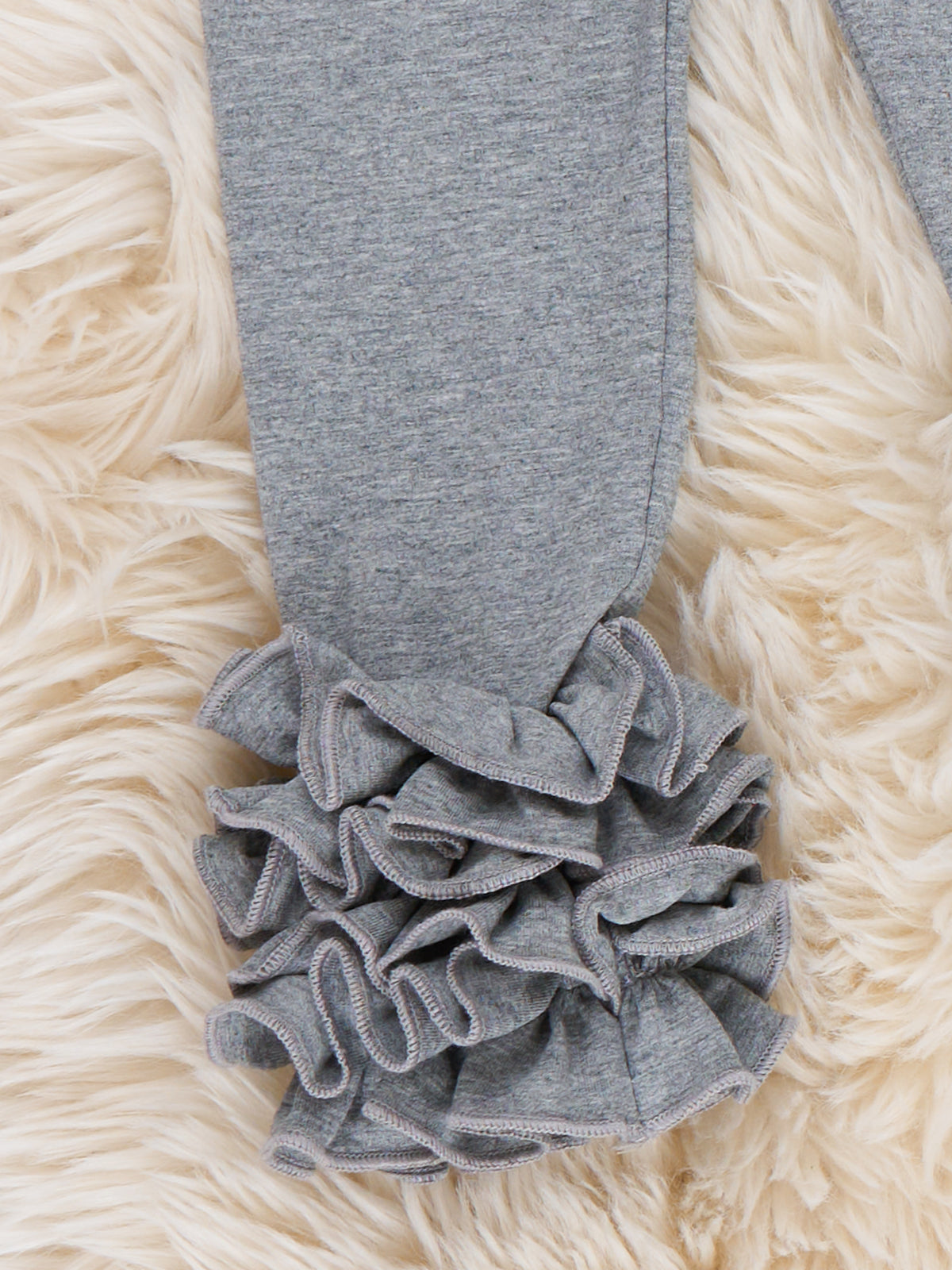 Cotton Icing Ruffle Leggings - Heather Grey - Marie Nicole Clothing