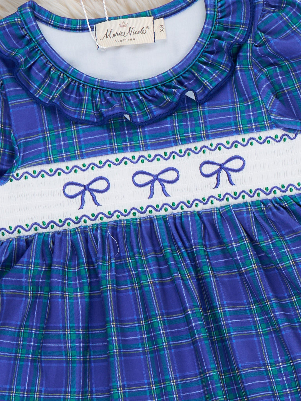 Vintage Charm Smocked Bow Dress - Marie Nicole Clothing