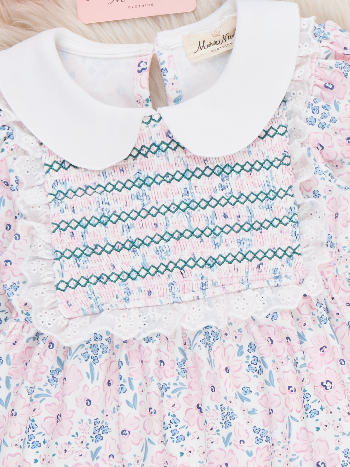 Meadow Smocked Floral Collar Dress - Marie Nicole Clothing