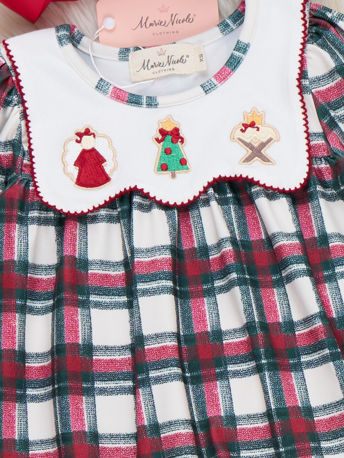 Light of Wonder Plaid Embroidered Outfit - Marie Nicole Clothing