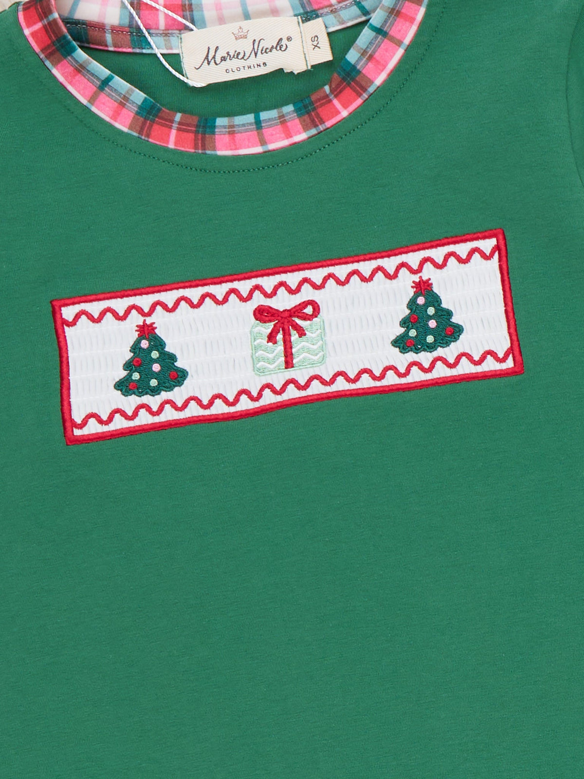 Wooderland Wishes Christmas Tree Smocked Plaid Outfit - Marie Nicole Clothing
