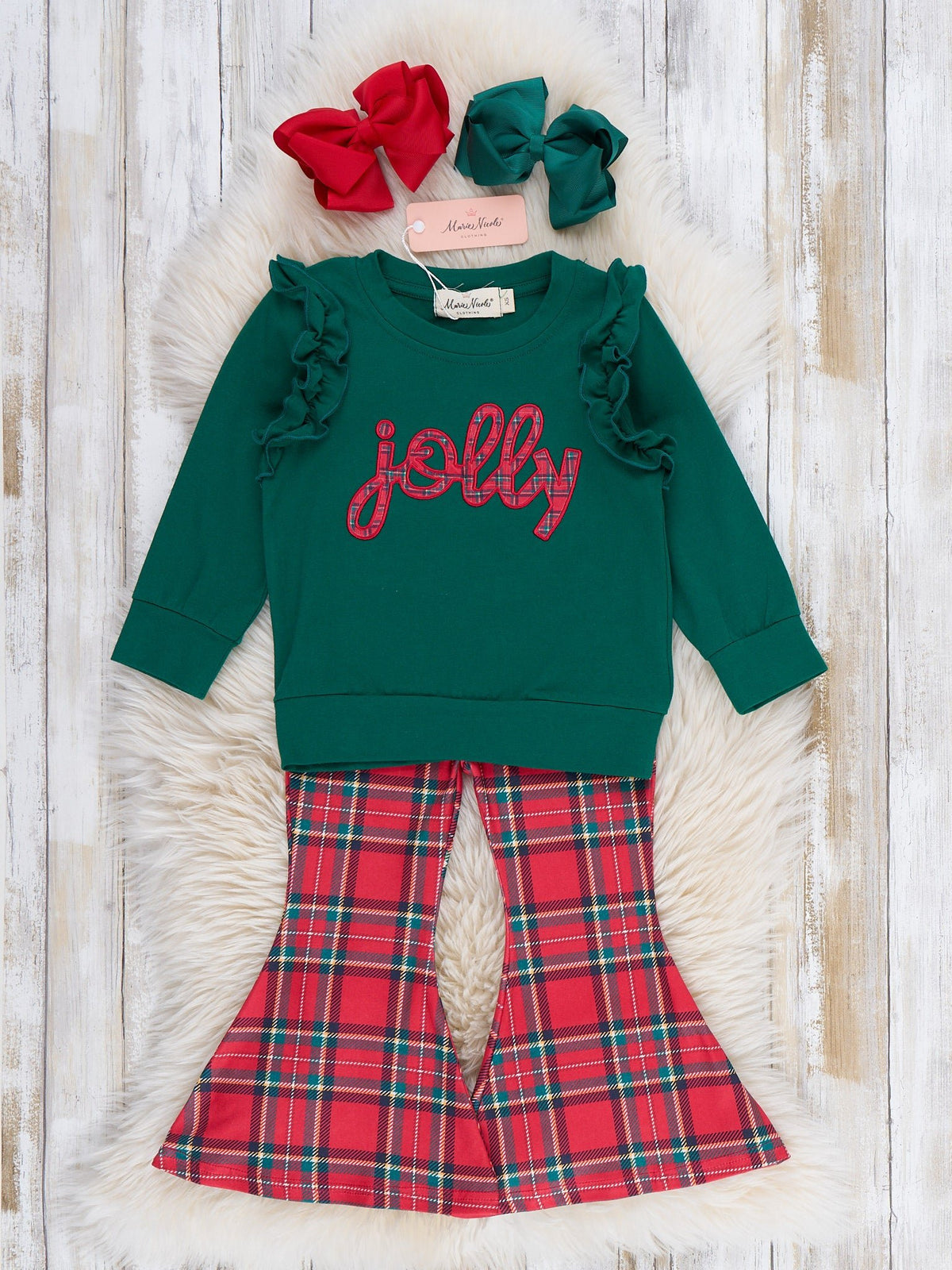 Jolly Dance Embroidered Bell Bottom Outfit - Marie Nicole Clothing