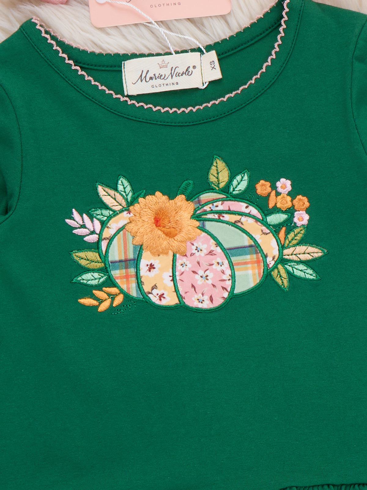 Meadow Pumpkin Embroidered Bell Bottom Outfit - Marie Nicole Clothing