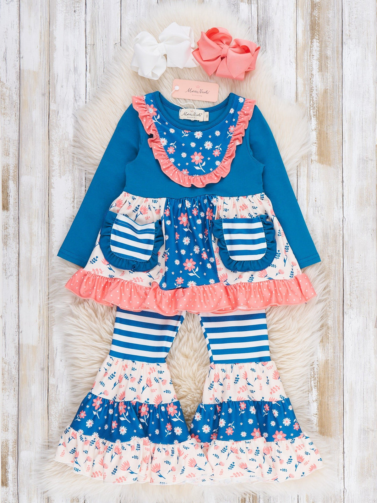 Bluebell Blooms Pocket Flara Bells Outfit - Marie Nicole Clothing