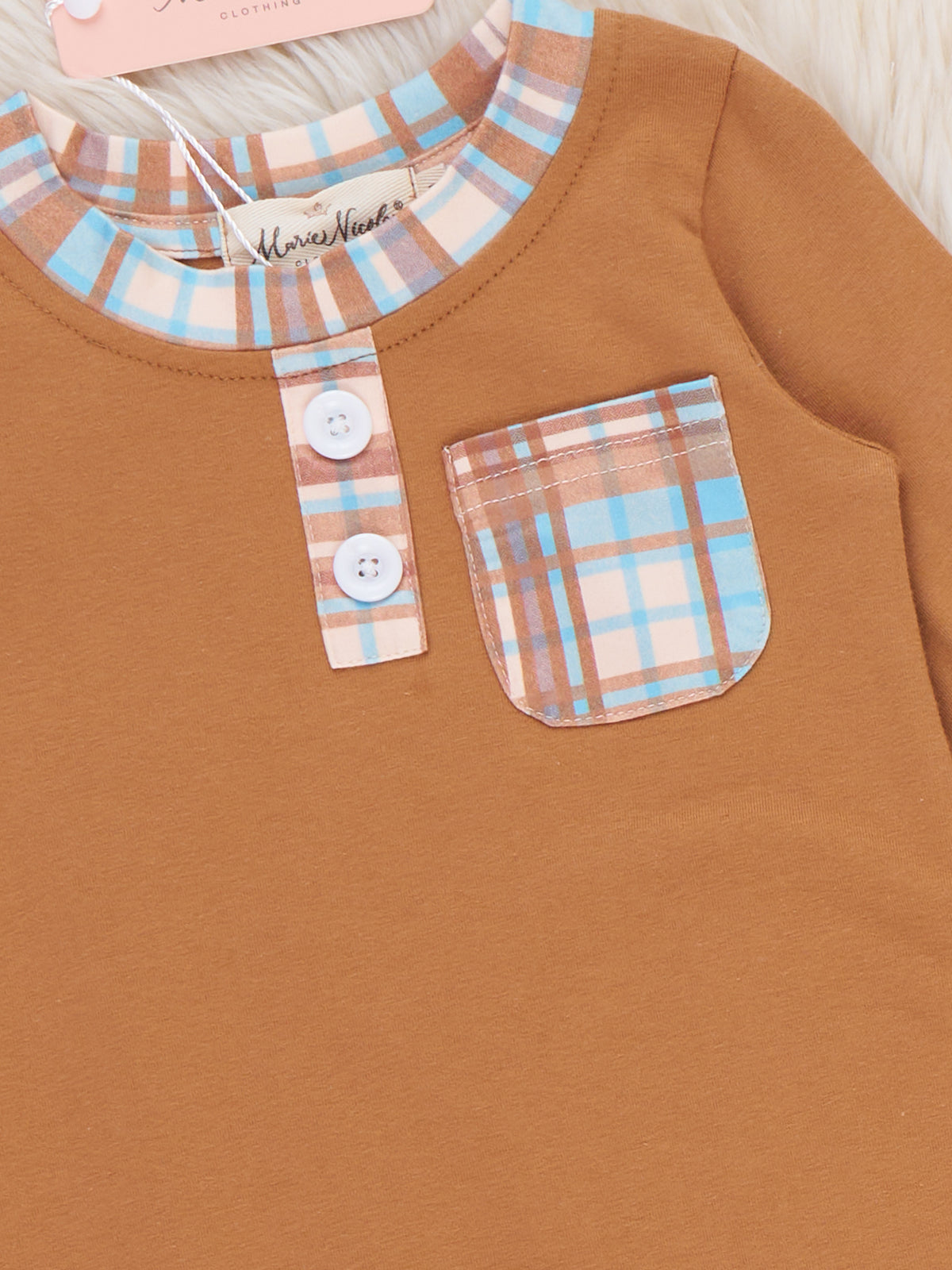 Autumn Pocket Plaid Romper - Marie Nicole Clothing