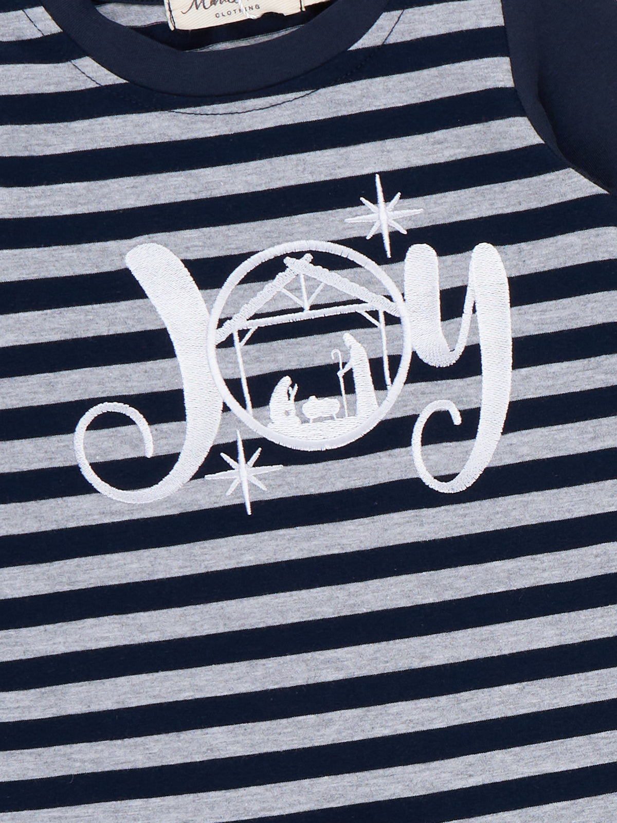 Blessed "Joy" Nativity Stripe Romper - Marie Nicole Clothing