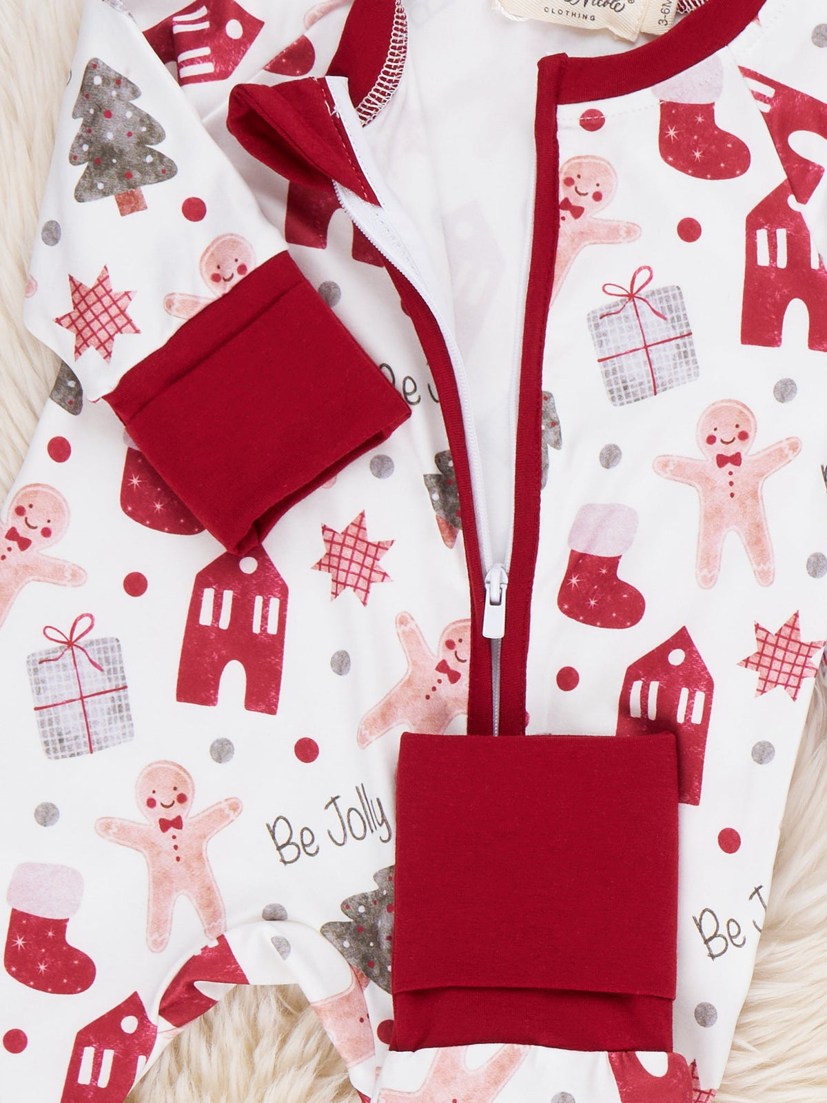 Fireside Gingerbread Zipper Sleeper Pajamas - Marie Nicole Clothing