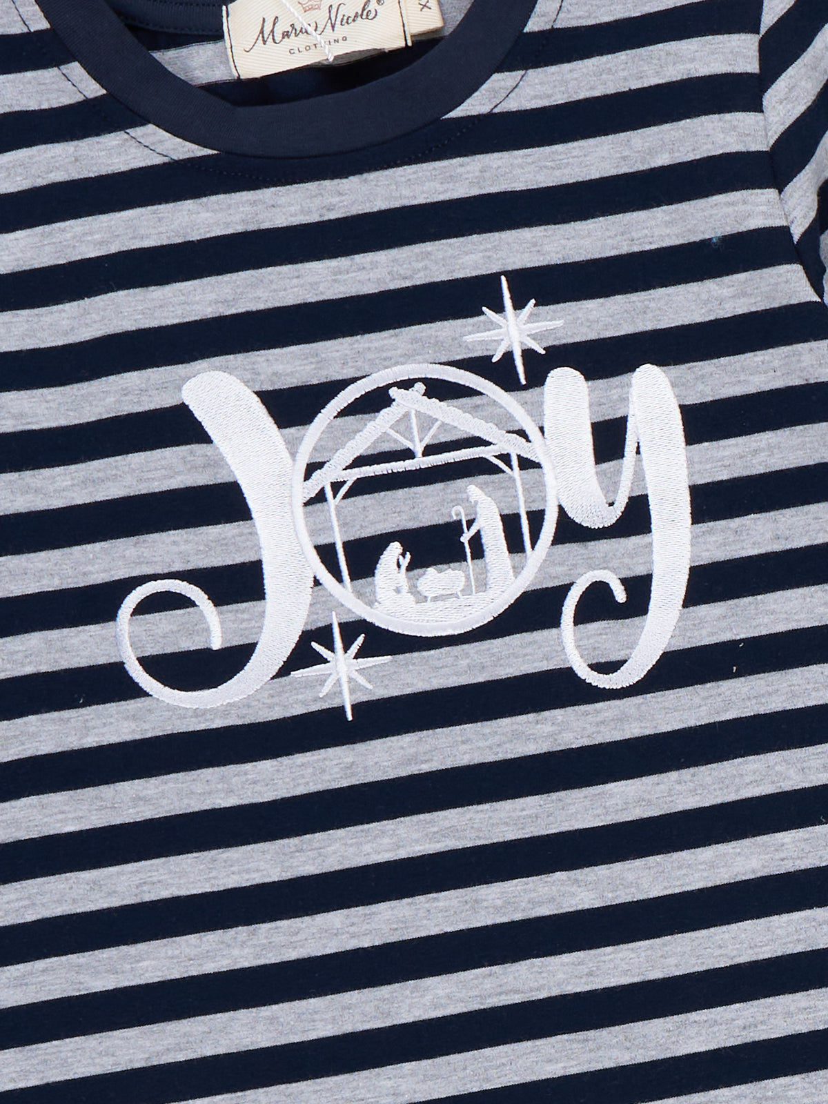 Blessed "Joy" Nativity Stripe Shirt - Marie Nicole Clothing