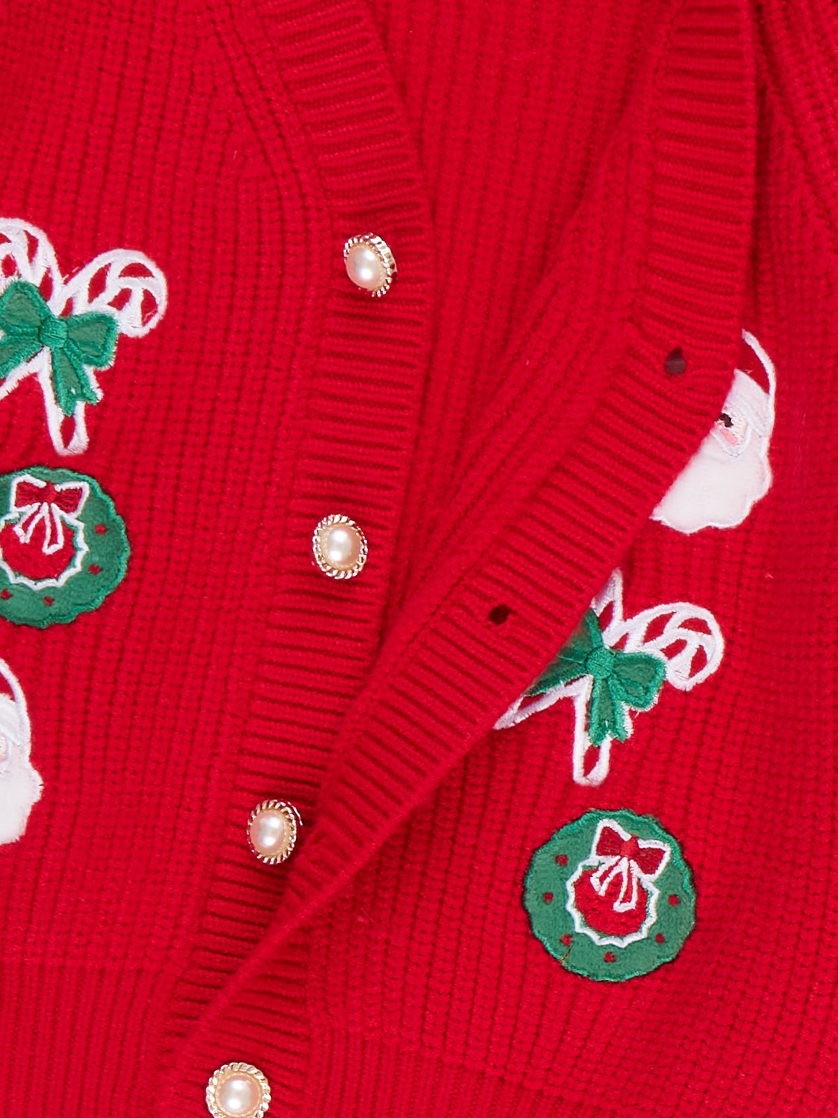 Jolly Christmas Icons Embroidered Cardigan - Marie Nicole Clothing