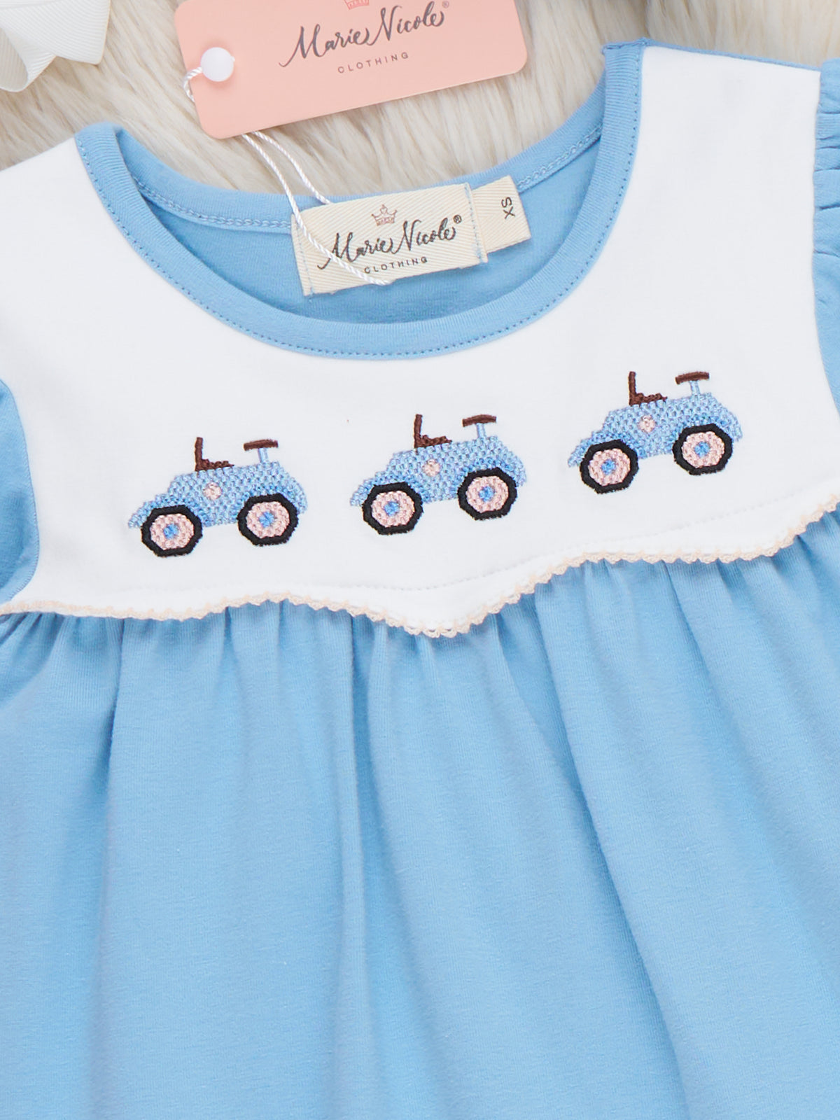 Farm Days Tractor Ruffle Embroidered Outfit - Marie Nicole Clothing