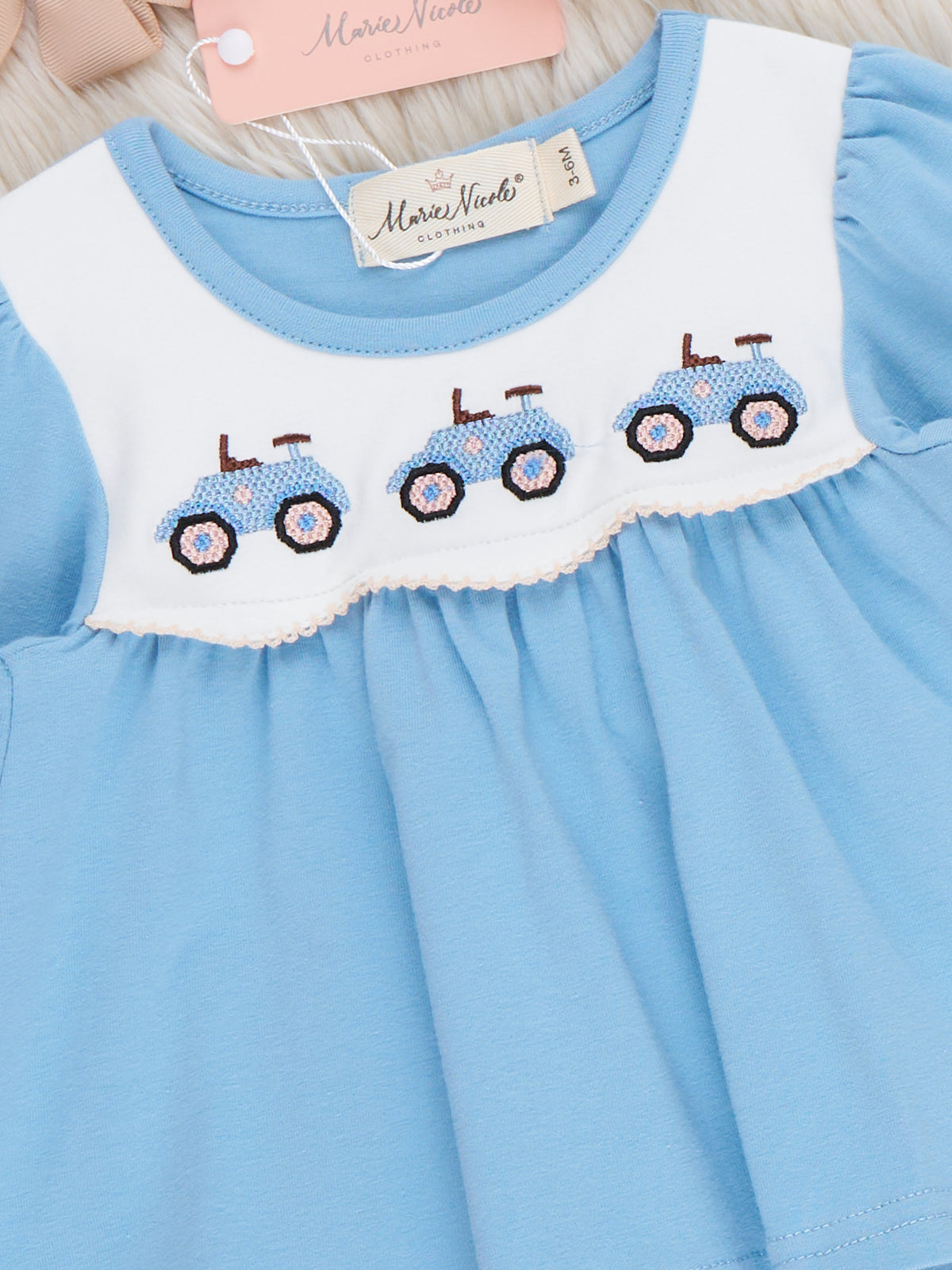 Farm Days Tractor Embroidered Bloomer Outfit - Marie Nicole Clothing